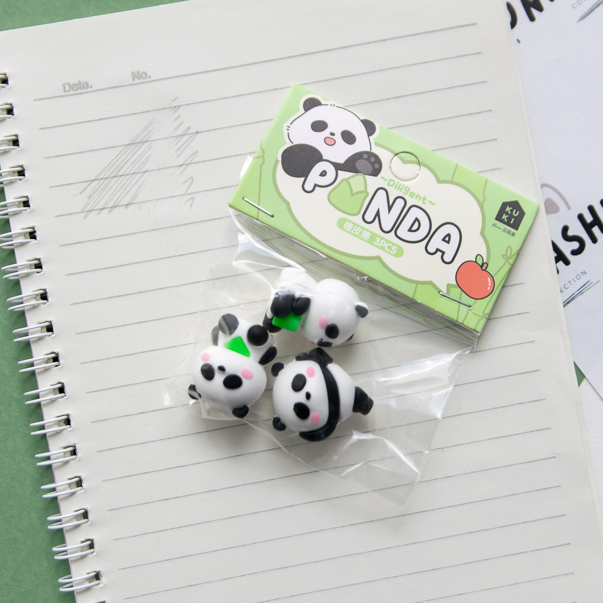 Mini Gomme Kawaii Panda (x3)