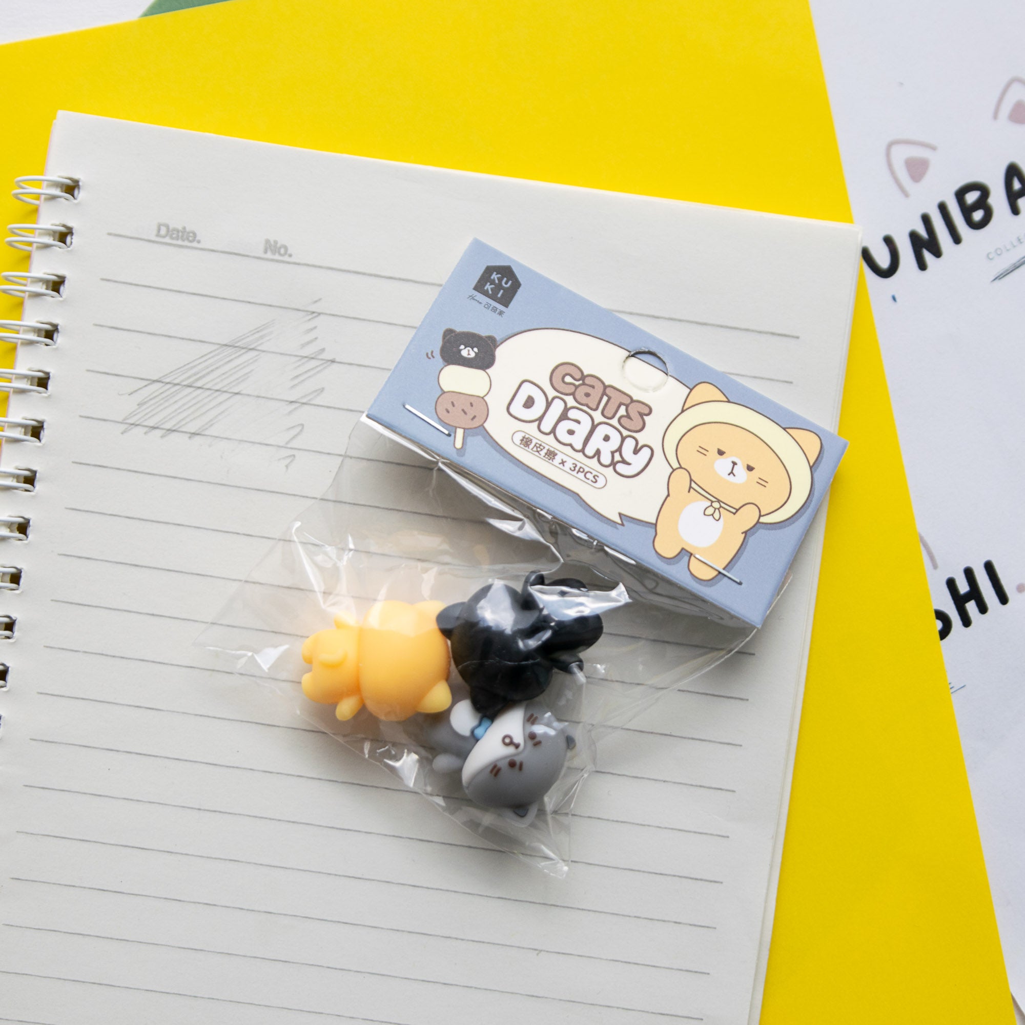 Mini Gomme Kawaii Chat (x3)