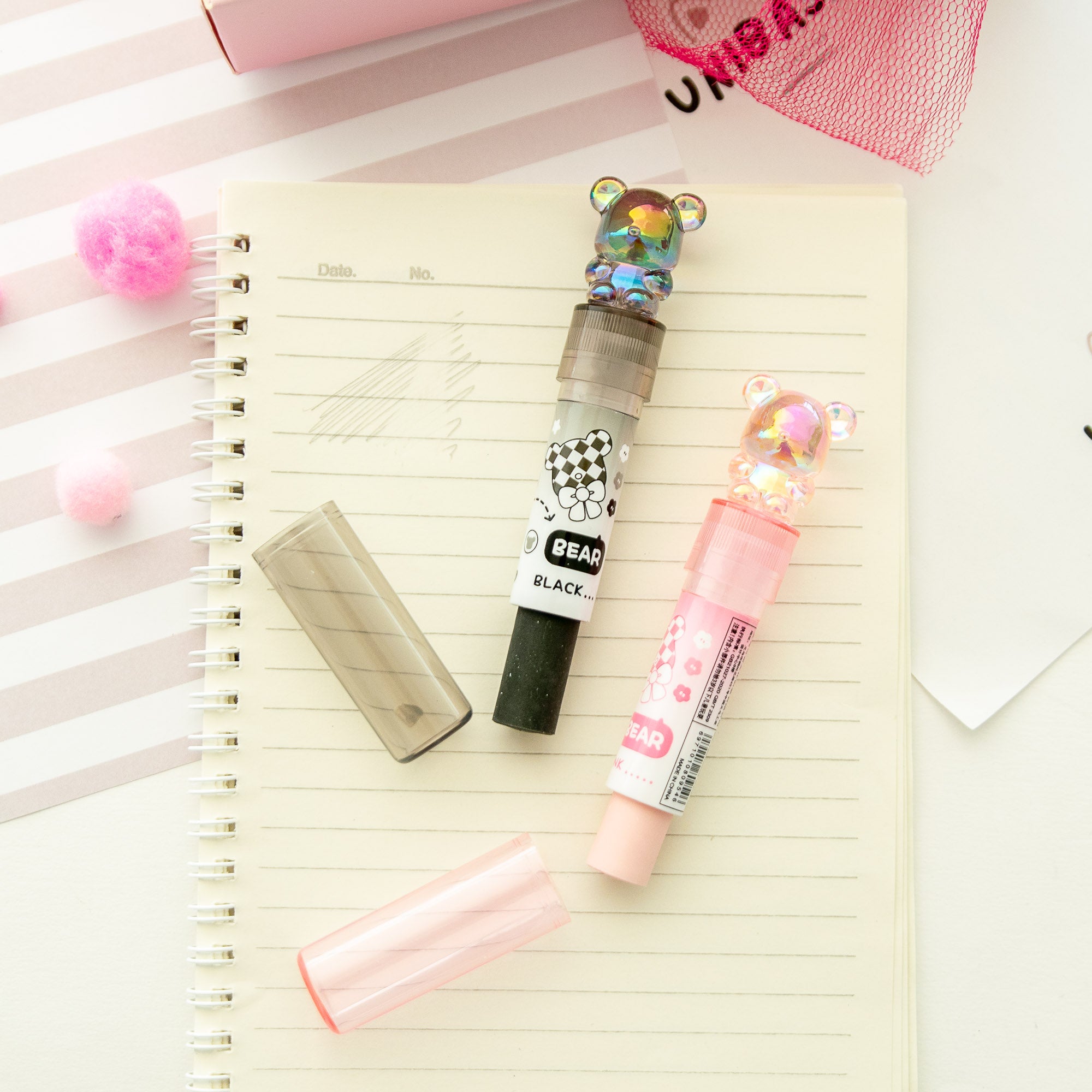 Gomme Lipstick Kawaii Ours Cristal