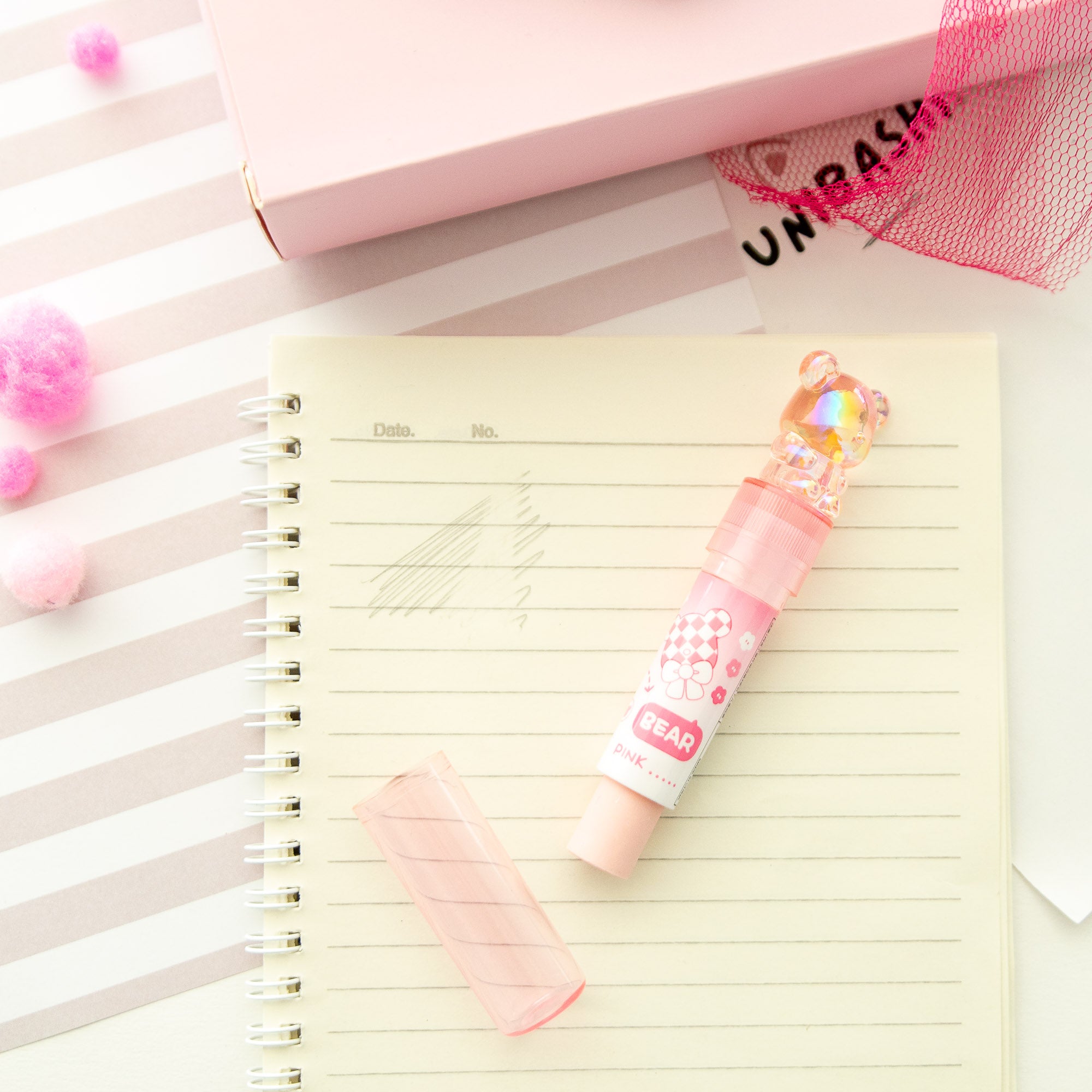 Gomme Lipstick Kawaii Ours Cristal