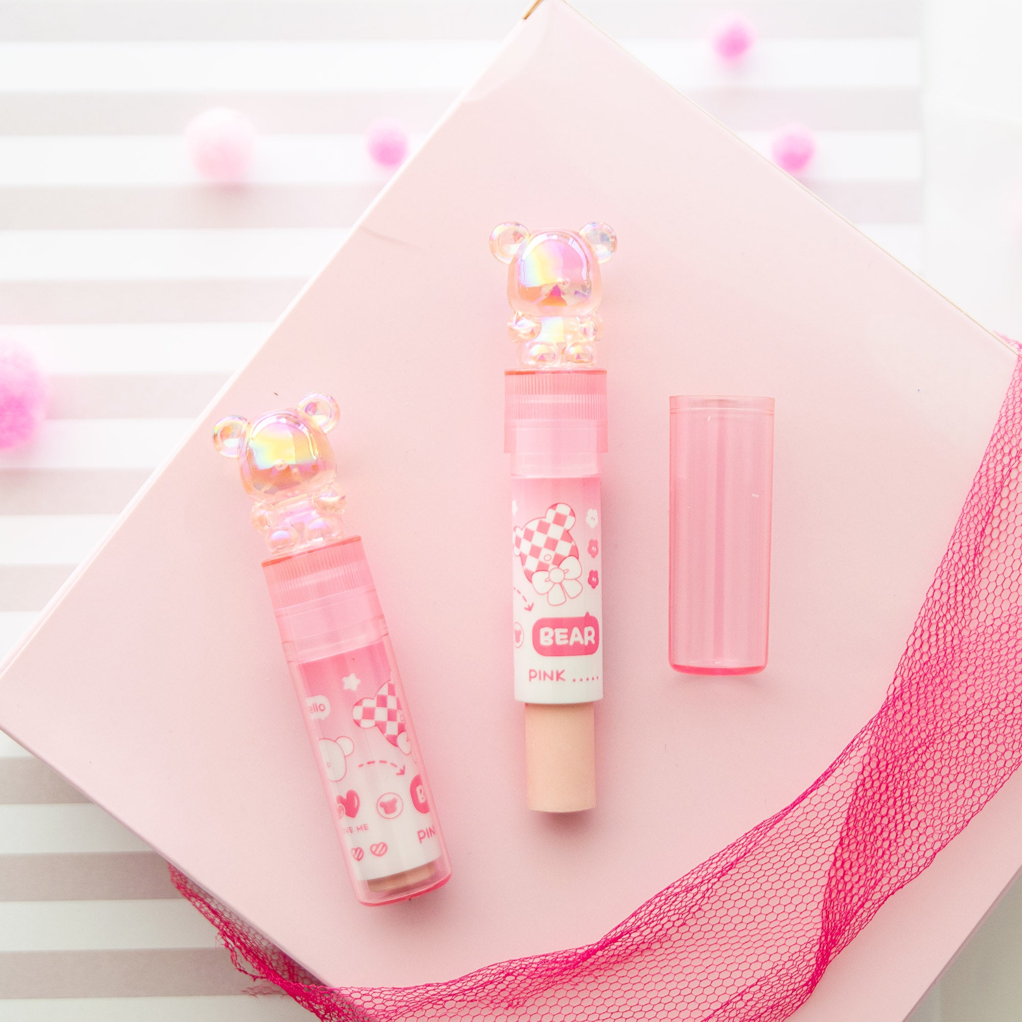 Gomme Lipstick Kawaii Ours Cristal