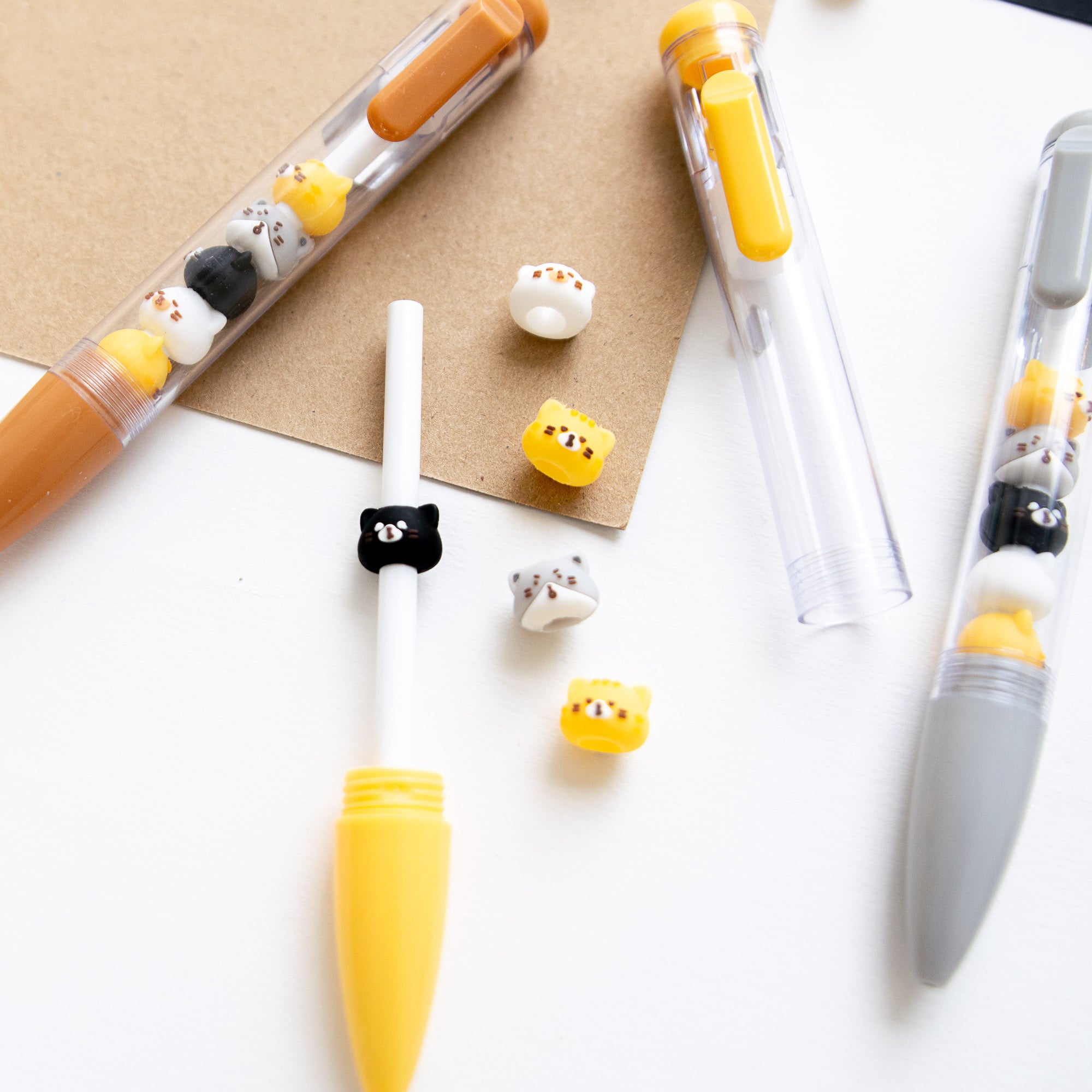 Stylo Kawaii - Mini Figurines Têtes de Chat