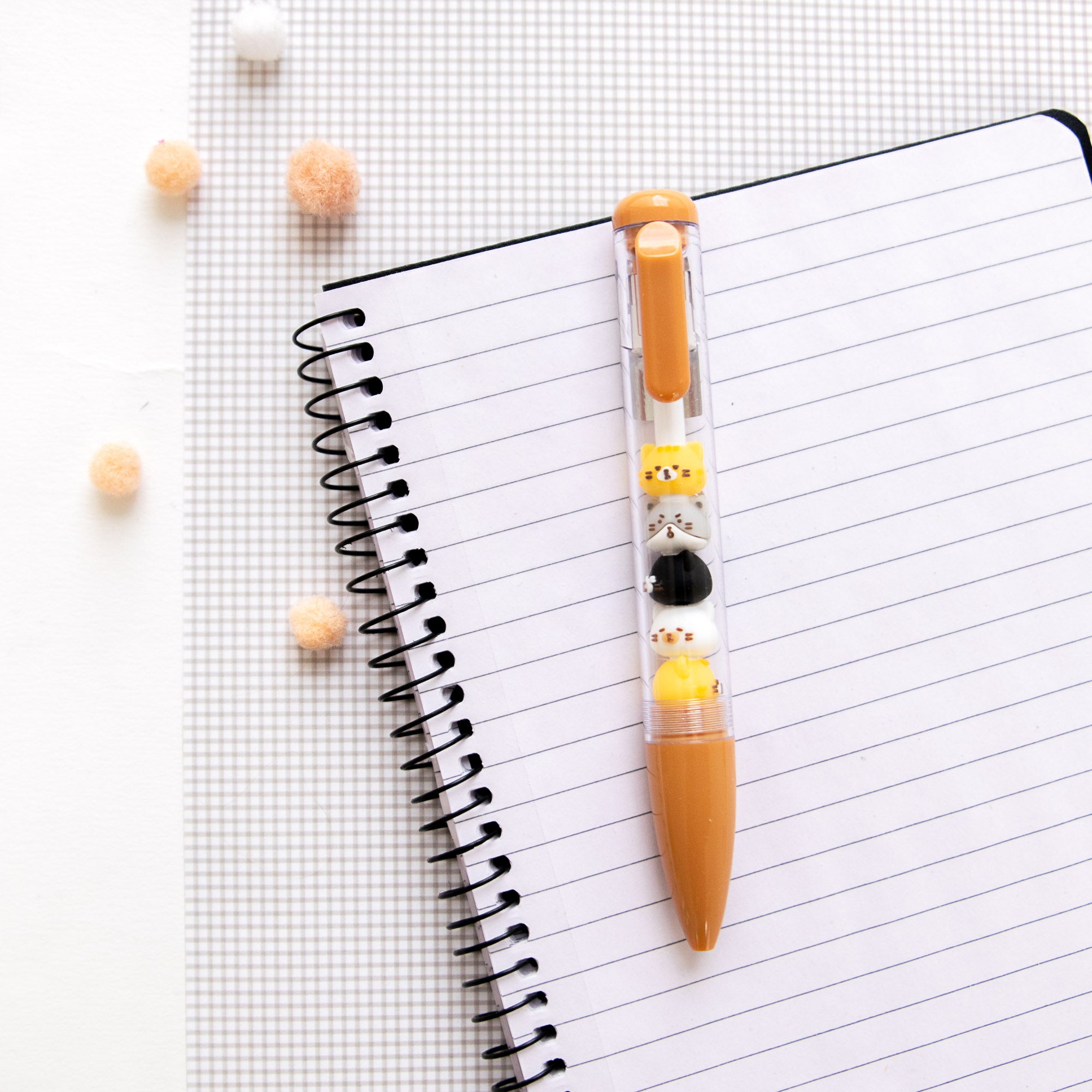 Stylo Kawaii - Mini Figurines Têtes de Chat