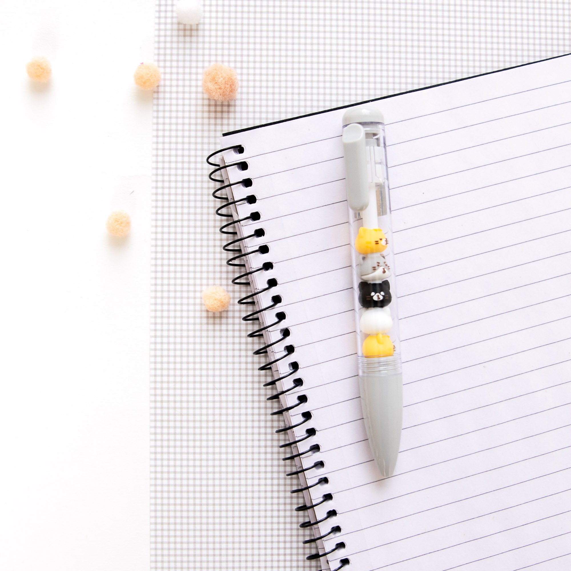 Stylo Kawaii - Mini Figurines Têtes de Chat