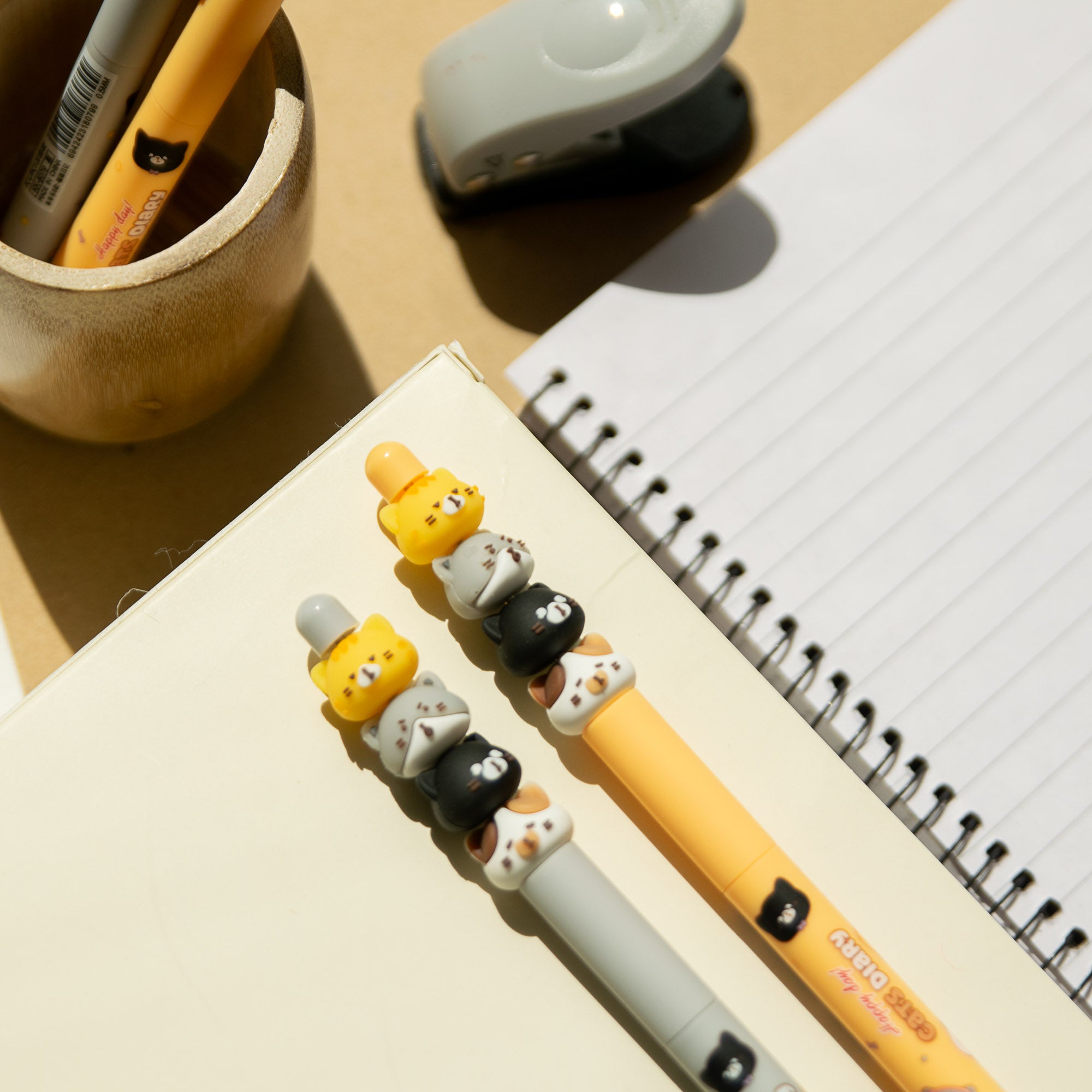 Stylo Kawaii - Mini Figurines Chat Empilés