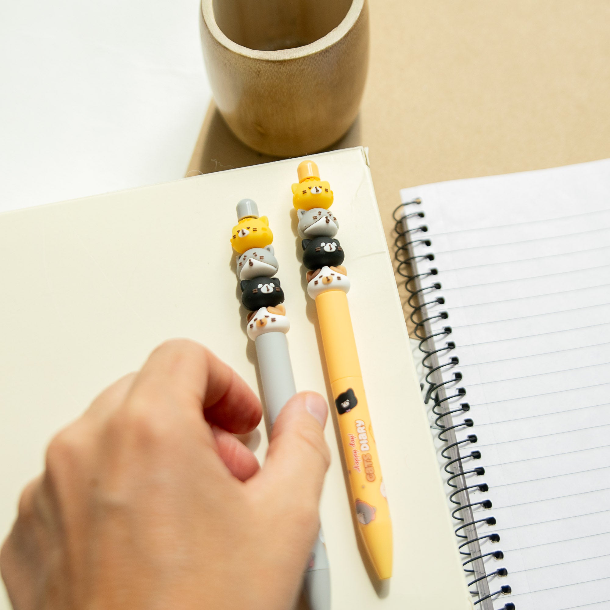 Stylo Kawaii - Mini Figurines Chat Empilés