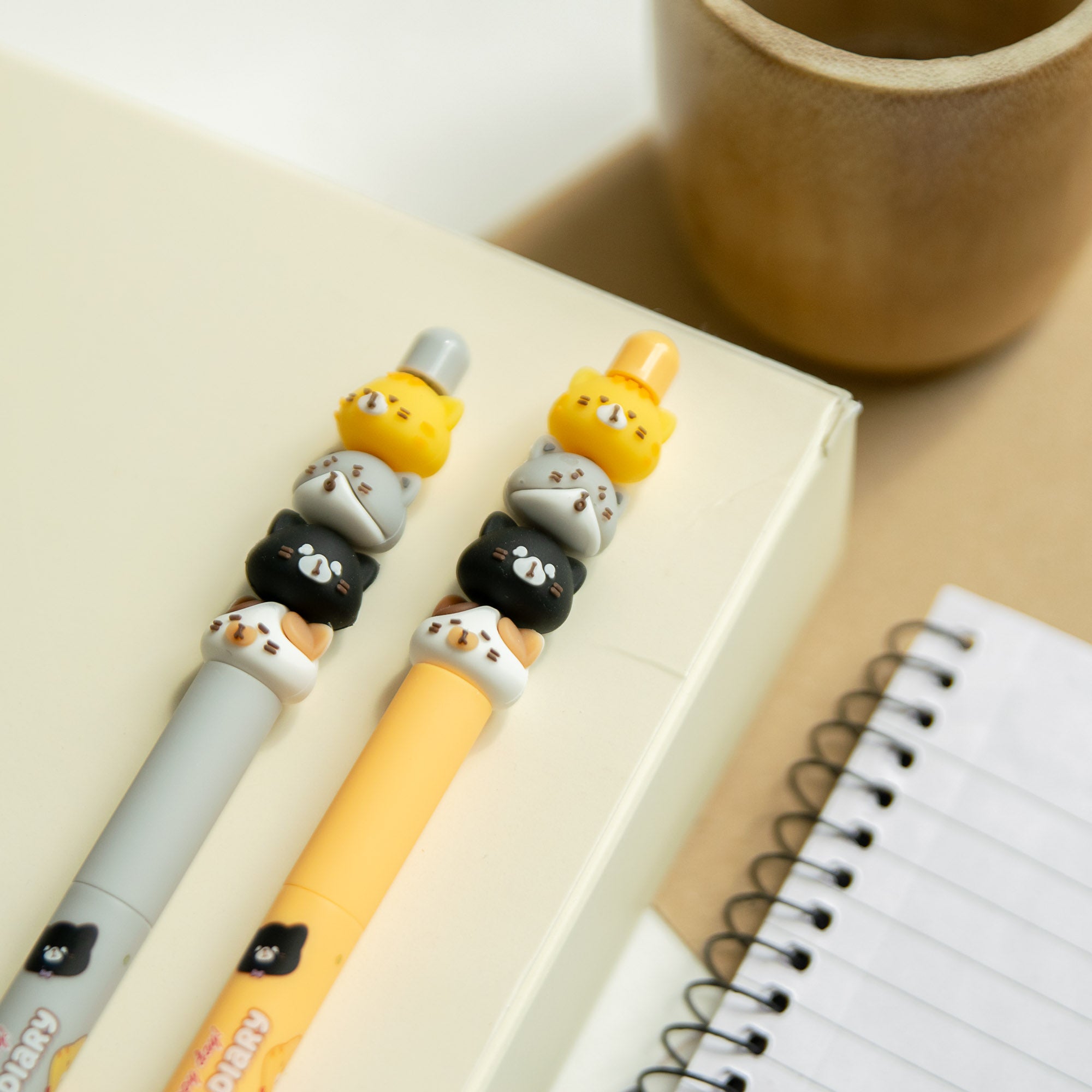 Stylo Kawaii - Mini Figurines Chat Empilés