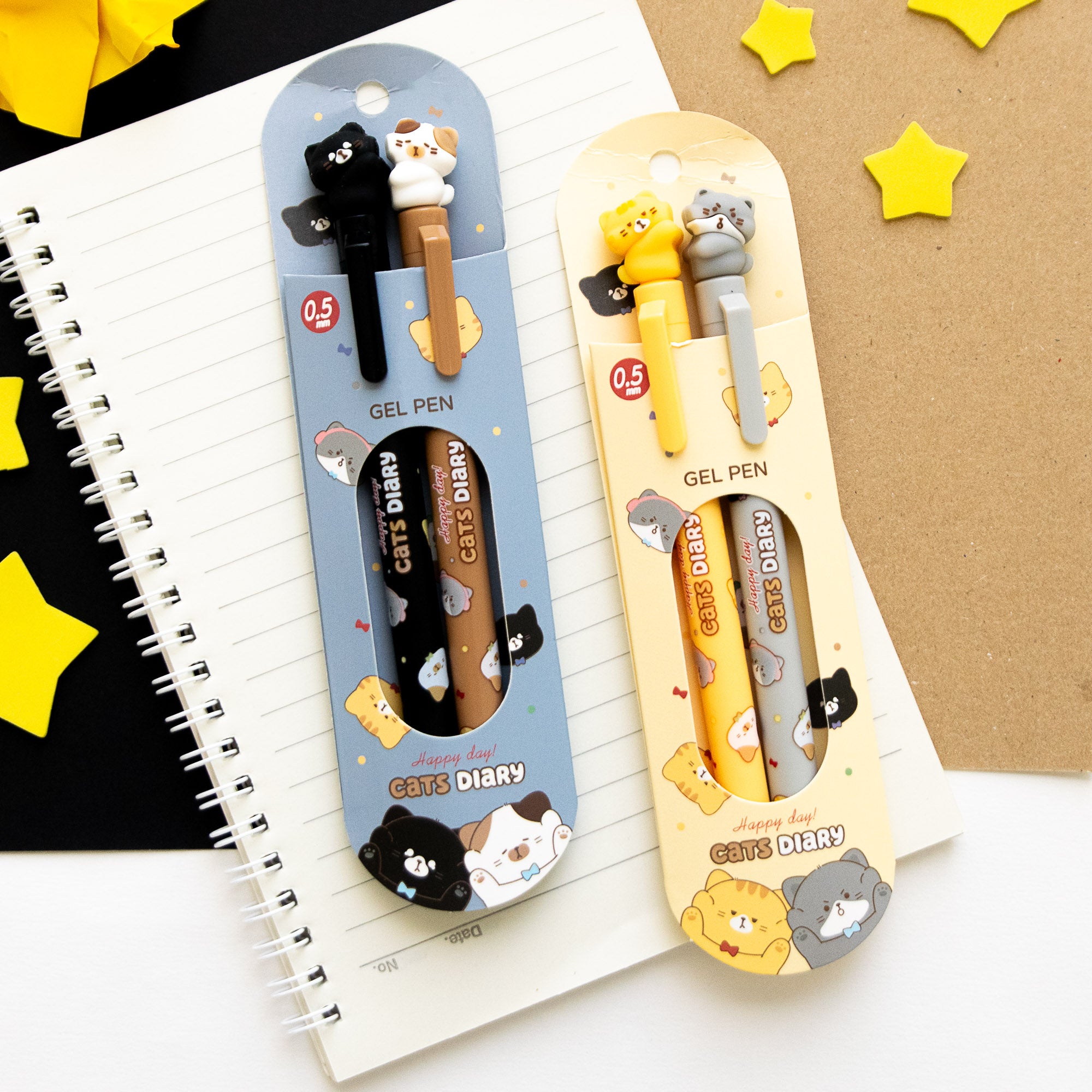 Stylo Gel Kawaii BFF - Duo de Chats