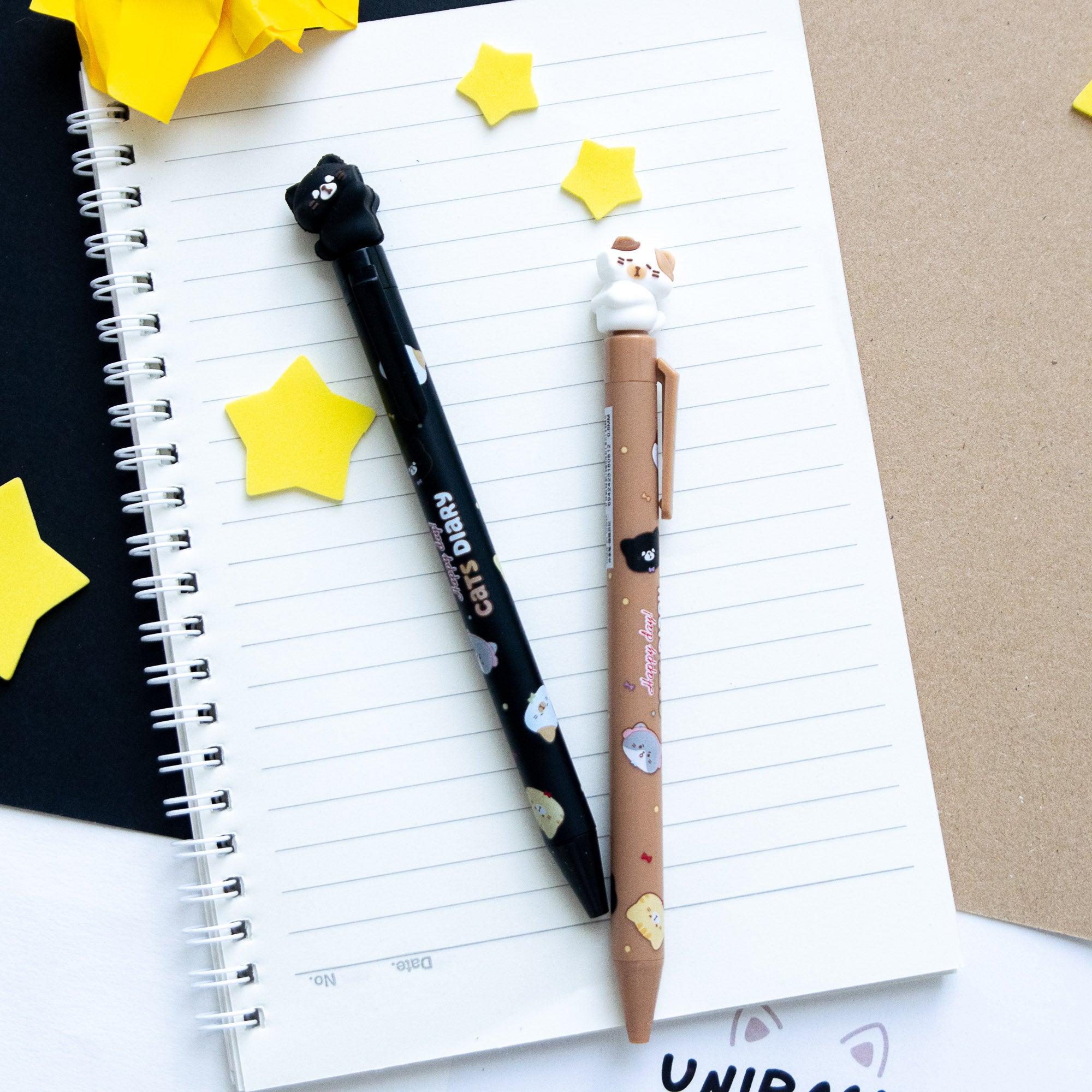 Stylo Gel Kawaii BFF - Duo de Chats