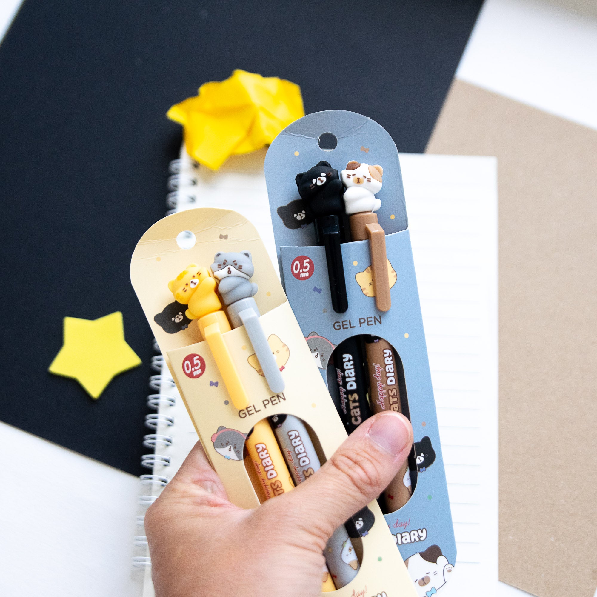 Stylo Gel Kawaii BFF - Duo de Chats