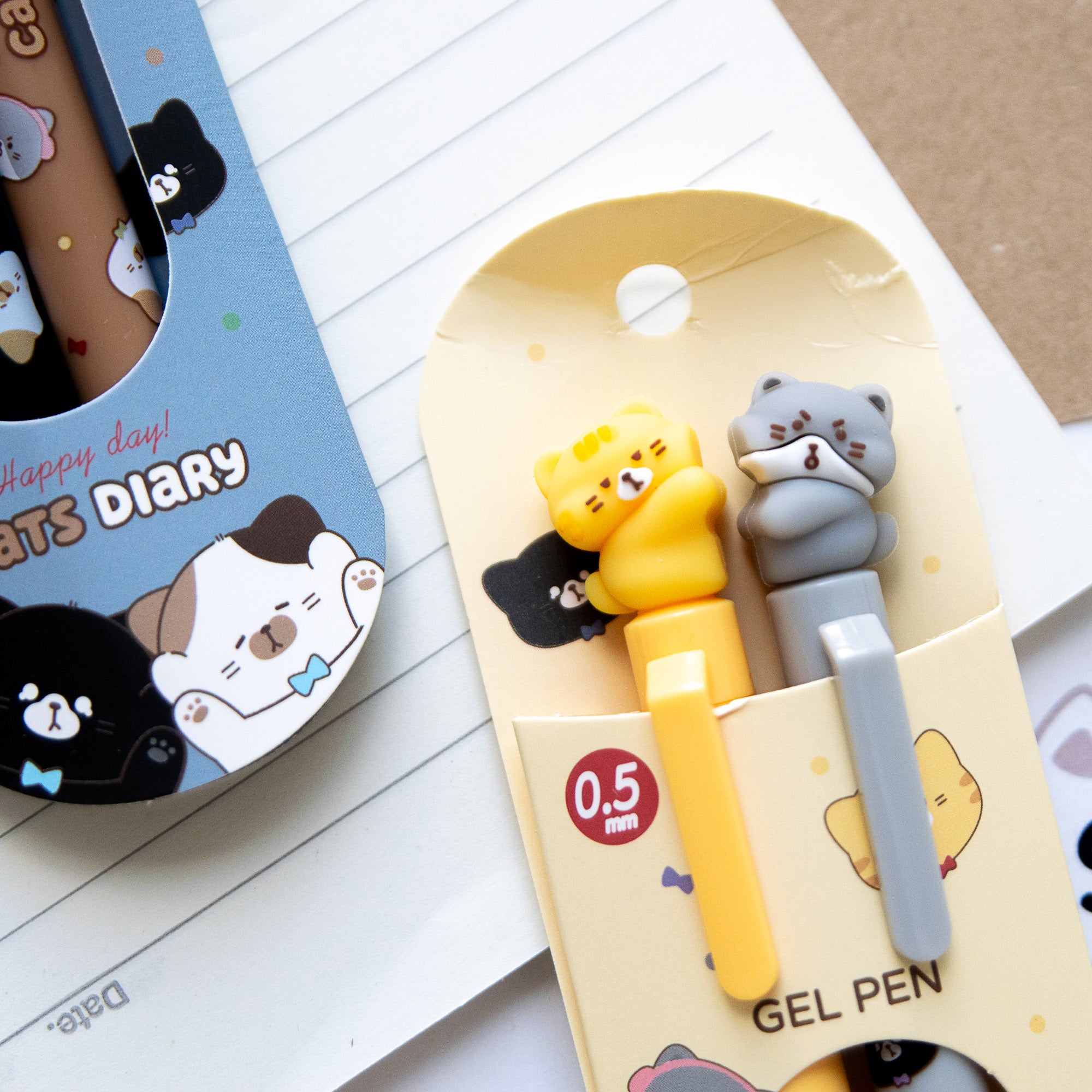 Stylo Gel Kawaii BFF - Duo de Chats