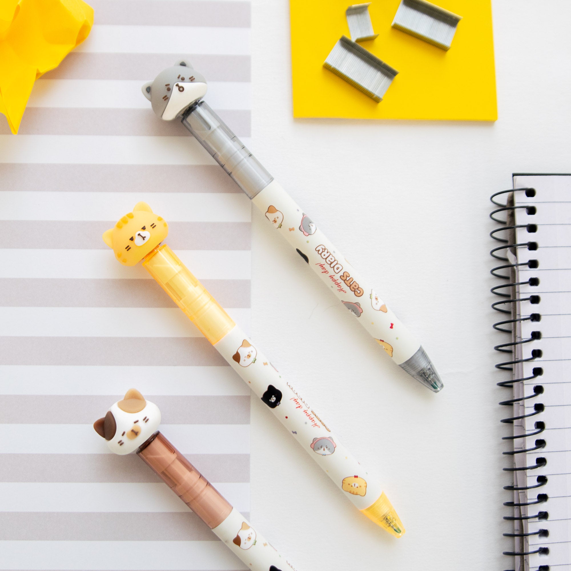 Stylo Gel Kawaii Anti Stress - Chat Tournicoti