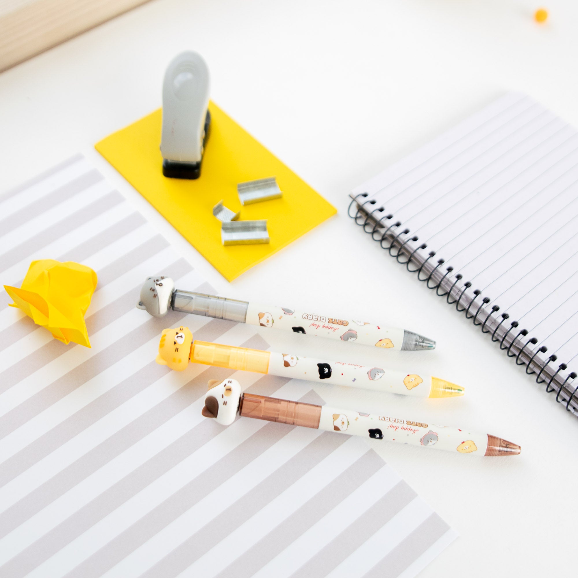 Stylo Gel Kawaii Anti Stress - Chat Tournicoti