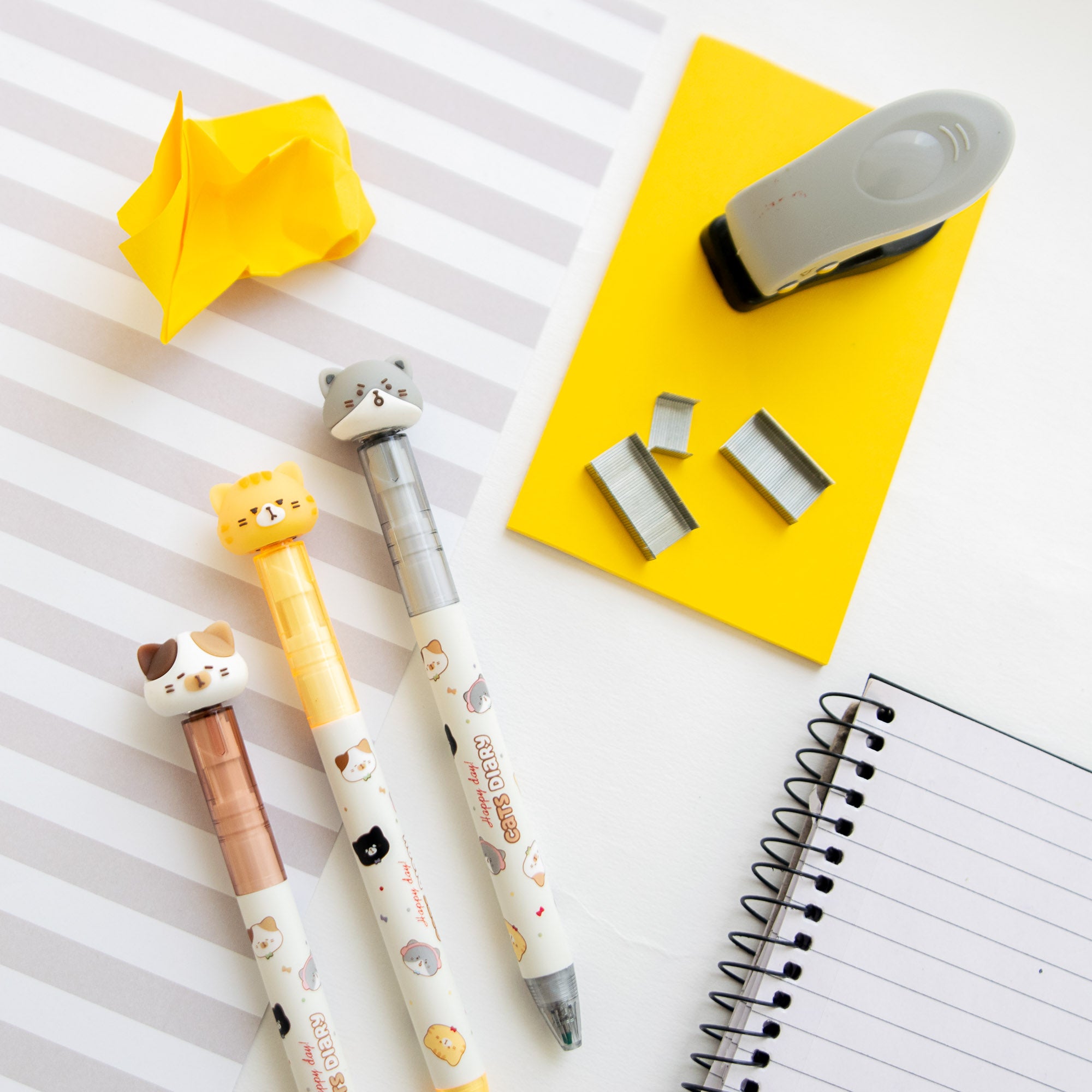 Stylo Gel Kawaii Anti Stress - Chat Tournicoti