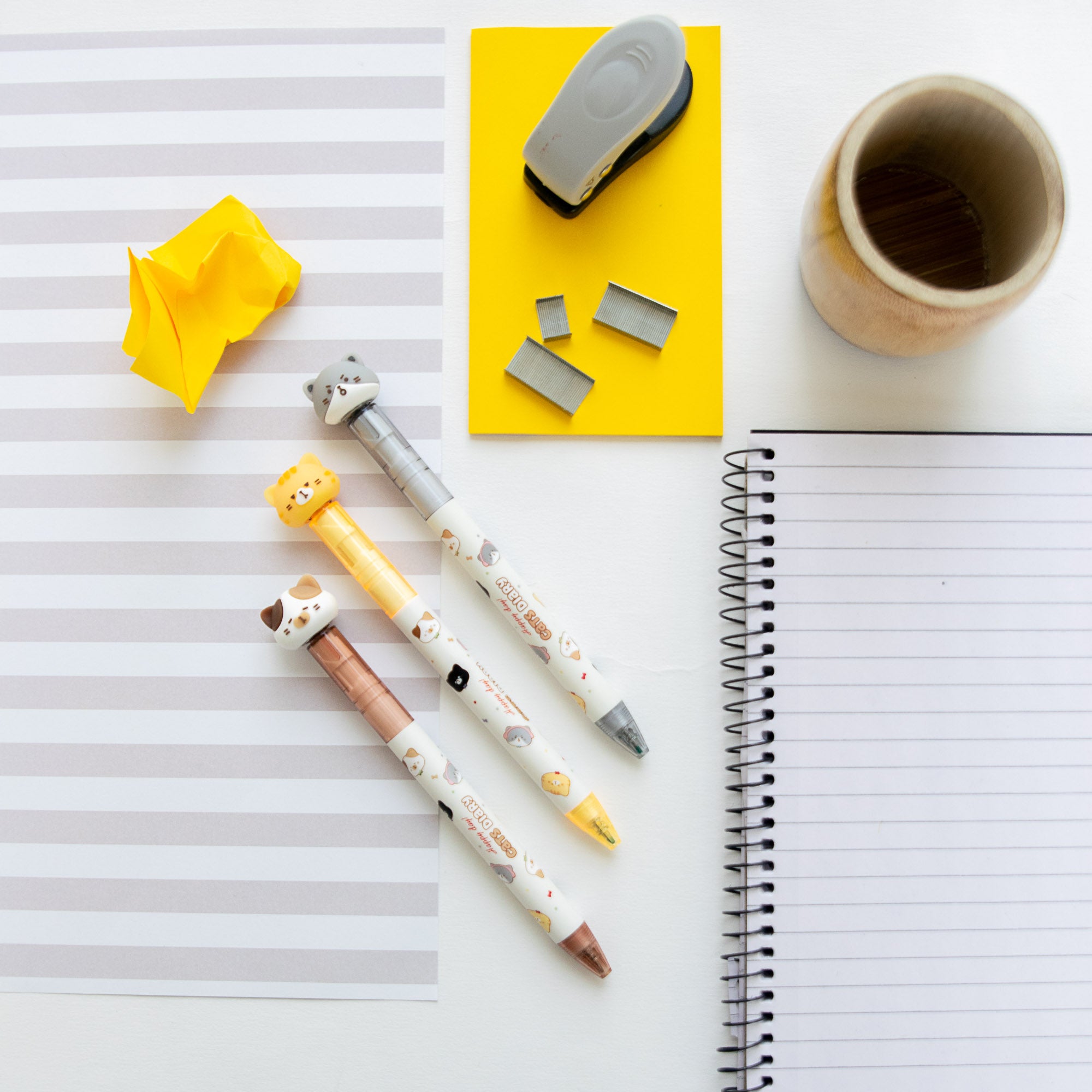 Stylo Gel Kawaii Anti Stress - Chat Tournicoti