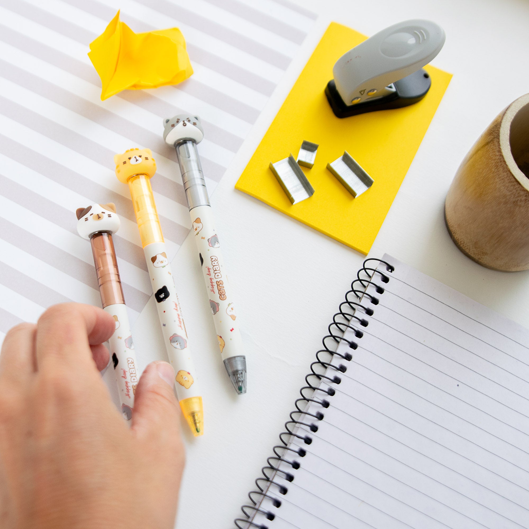 Stylo Gel Kawaii Anti Stress - Chat Tournicoti
