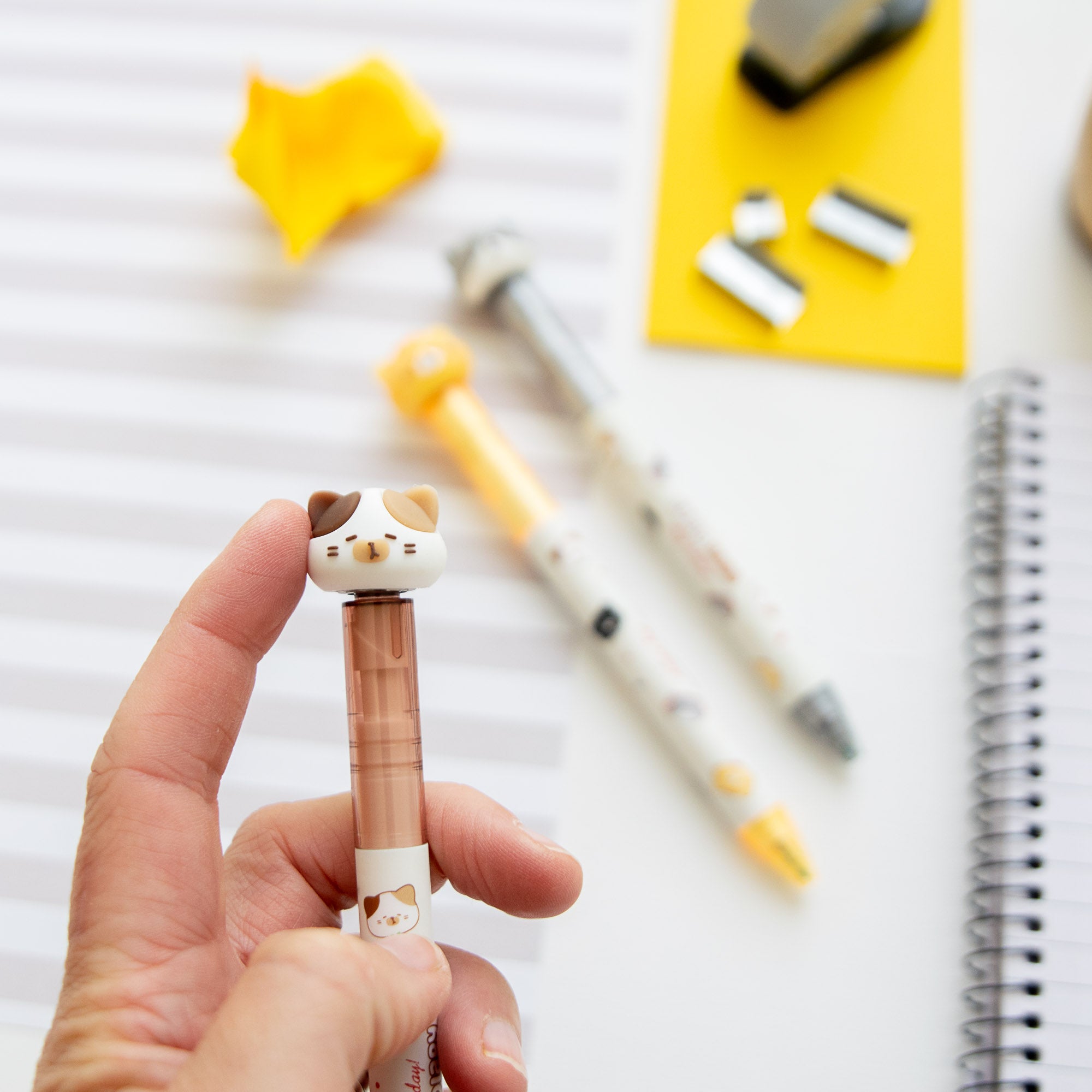 Stylo Gel Kawaii Anti Stress - Chat Tournicoti