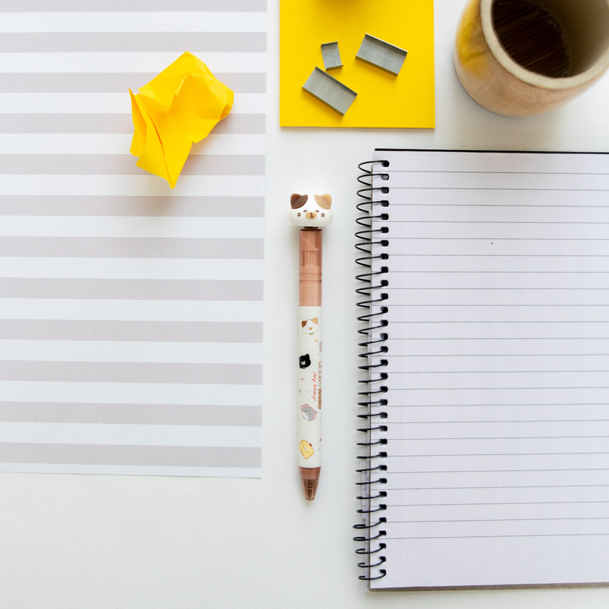 Stylo Gel Kawaii Anti Stress - Chat Tournicoti