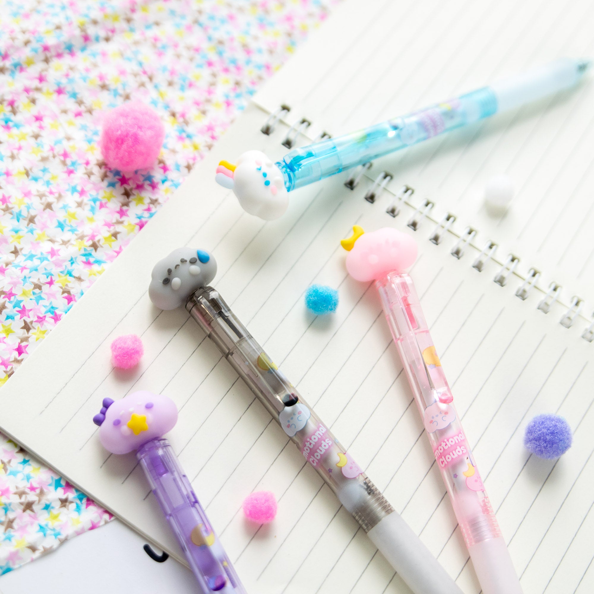 Stylo Gel Effaçable Kawaii - Nuages Rêveurs