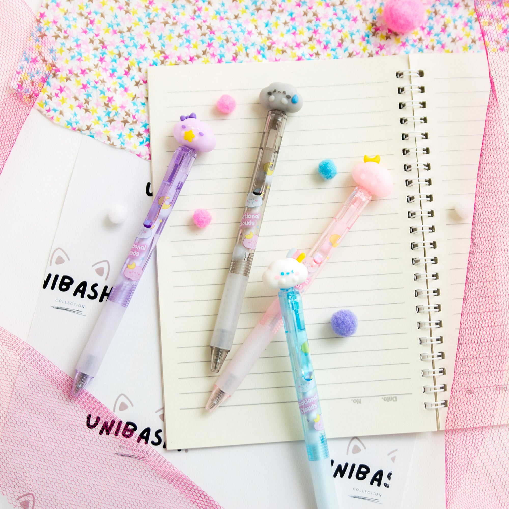 Stylo Gel Effaçable Kawaii - Nuages Rêveurs