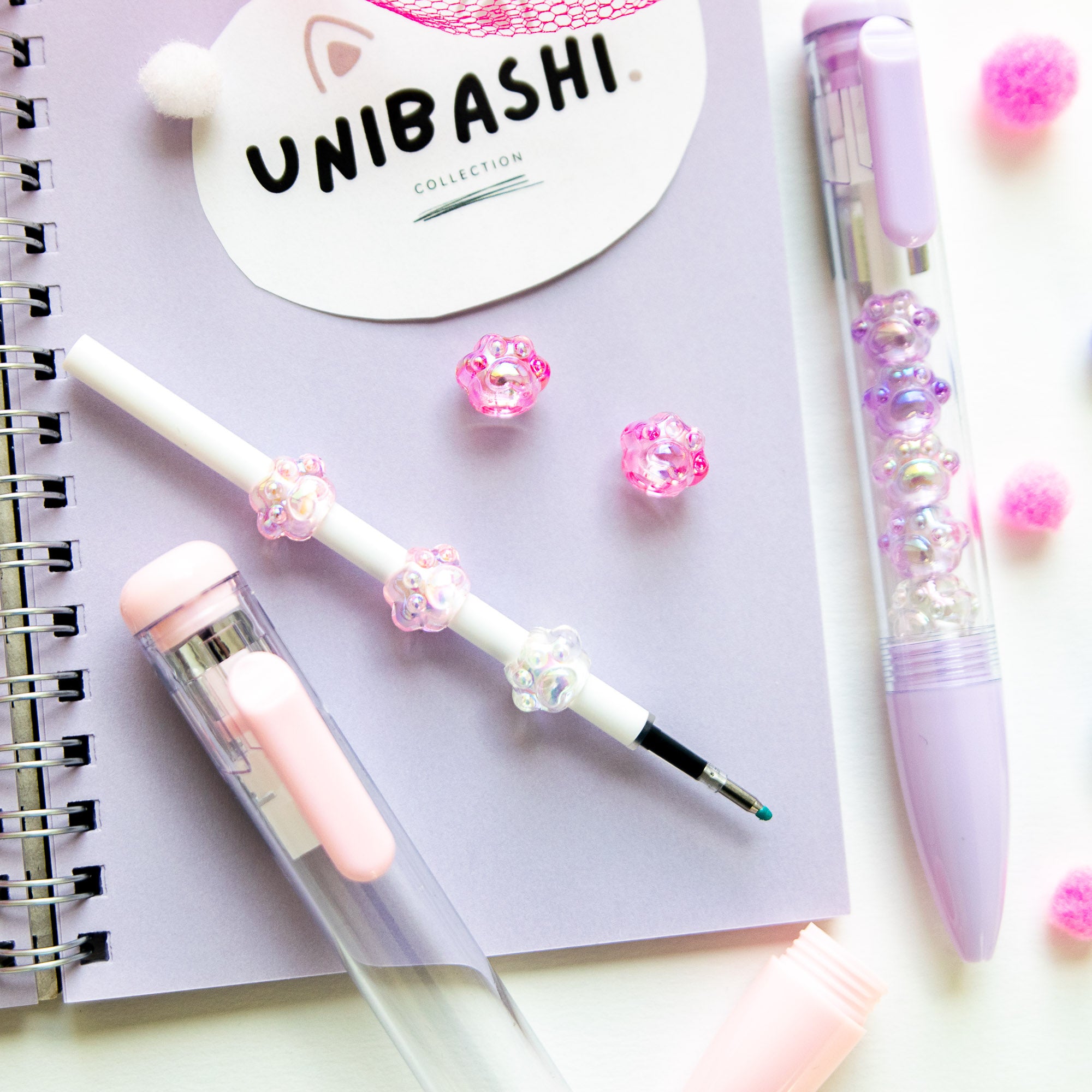 Stylo Kawaii - Mini Figurines Patte de Chat Cristal