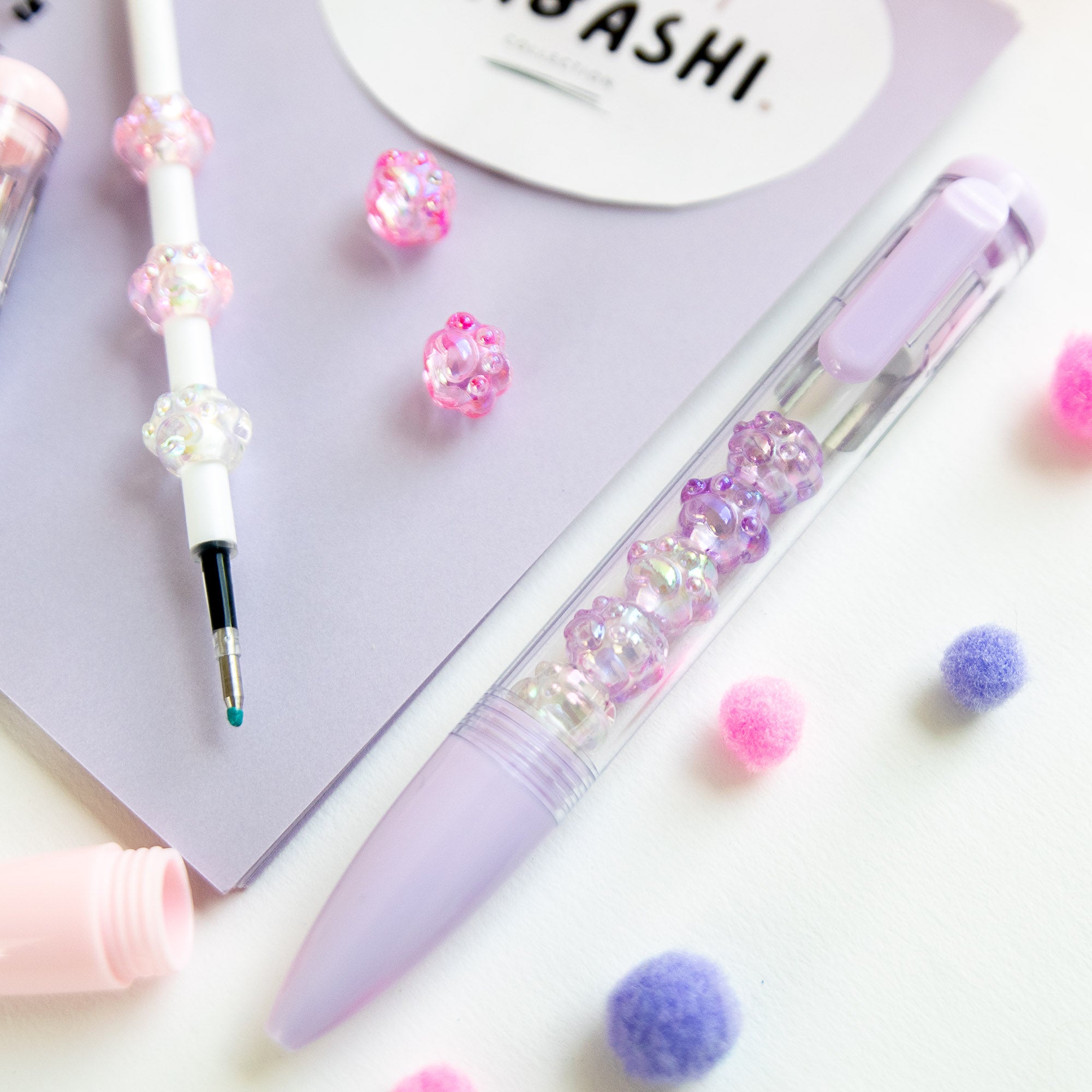 Stylo Kawaii - Mini Figurines Patte de Chat Cristal