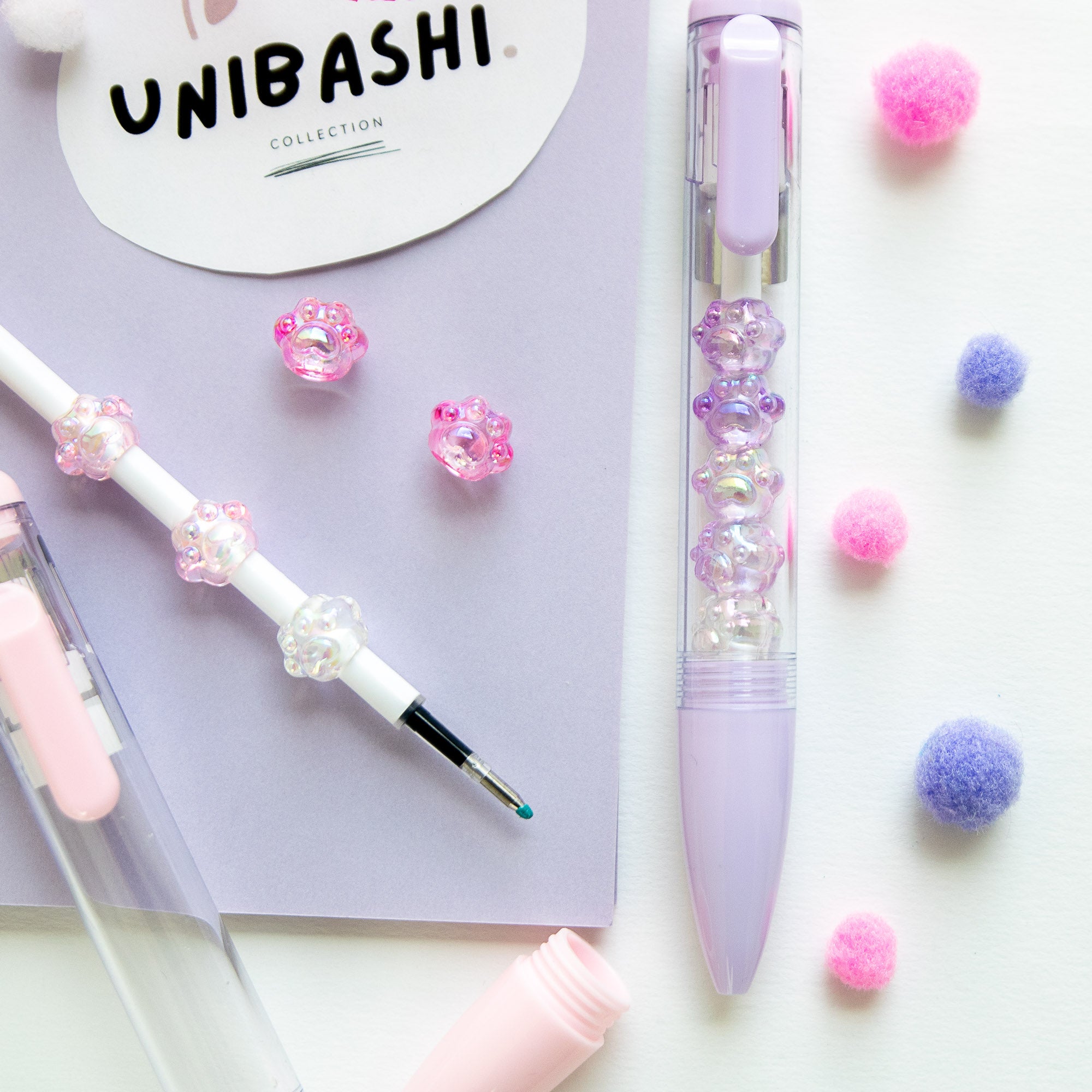 Stylo Kawaii - Mini Figurines Patte de Chat Cristal