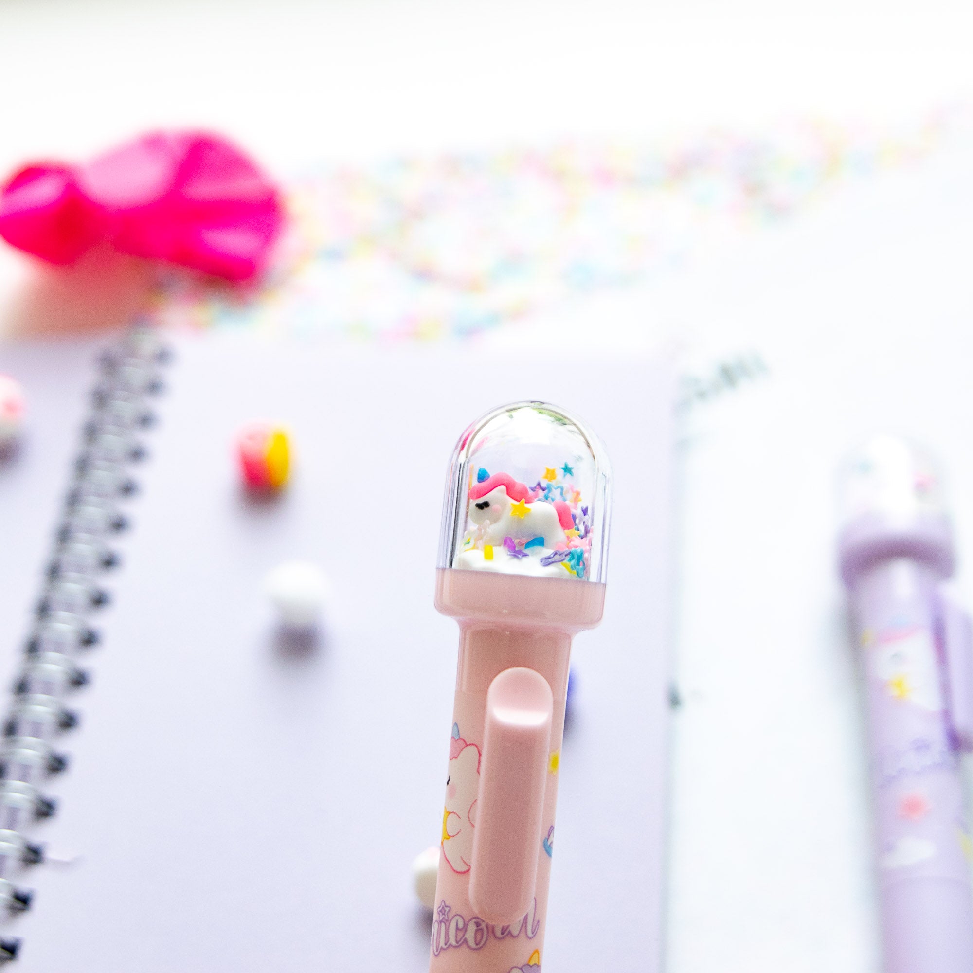 Stylo Kawaii Boule à neige – Licorne