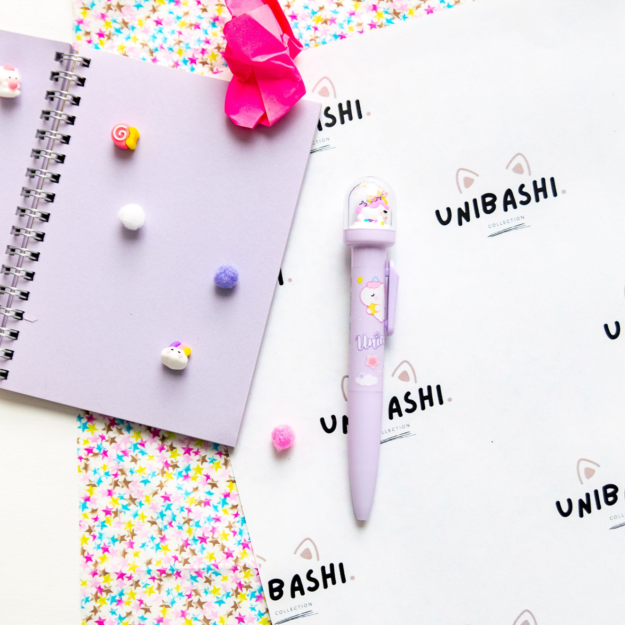 Stylo Kawaii Boule à neige – Licorne