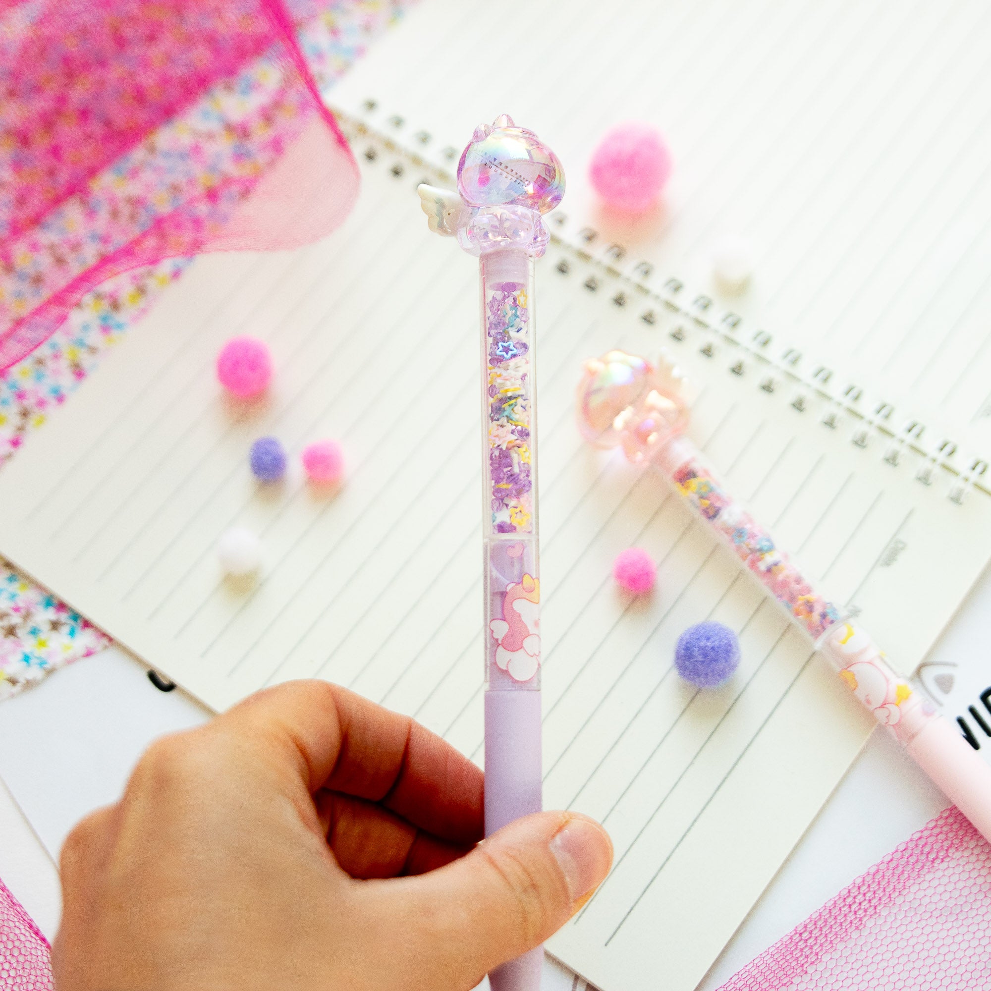 Stylo Gel Kawaii Cristal - Licorne & Paillettes