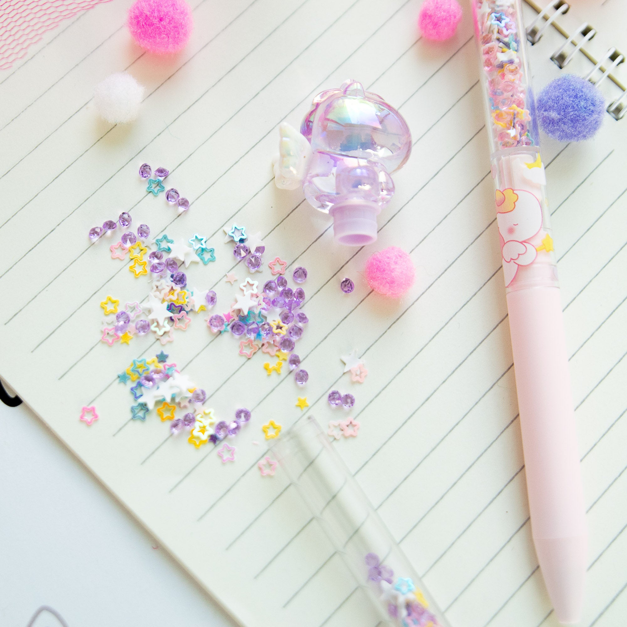 Stylo Gel Kawaii Cristal - Licorne & Paillettes