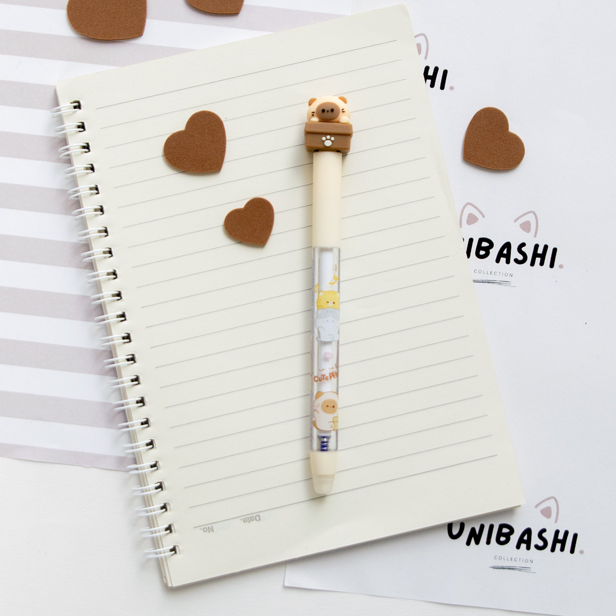 Stylo Effaçable et Anti Stress - Chat Curieux Tournicoti