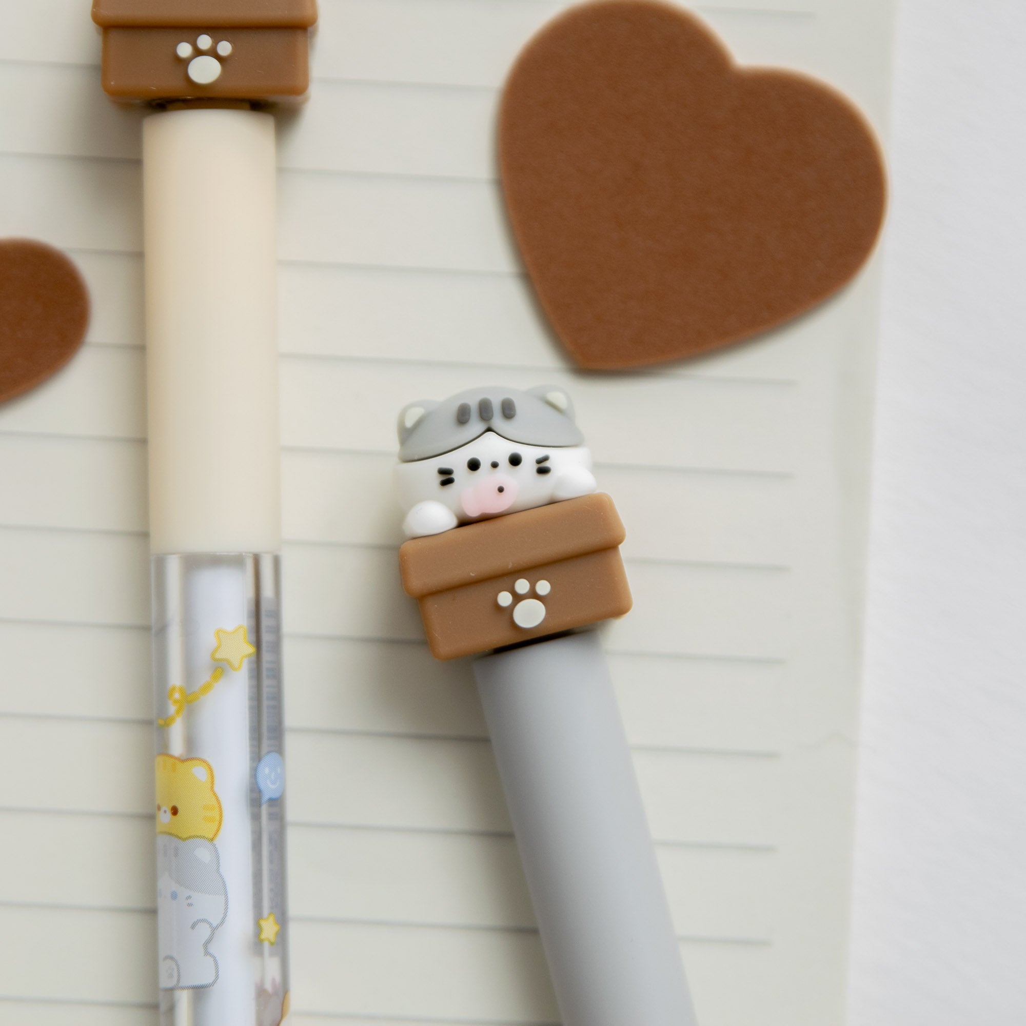 Stylo Effaçable et Anti Stress - Chat Curieux Tournicoti