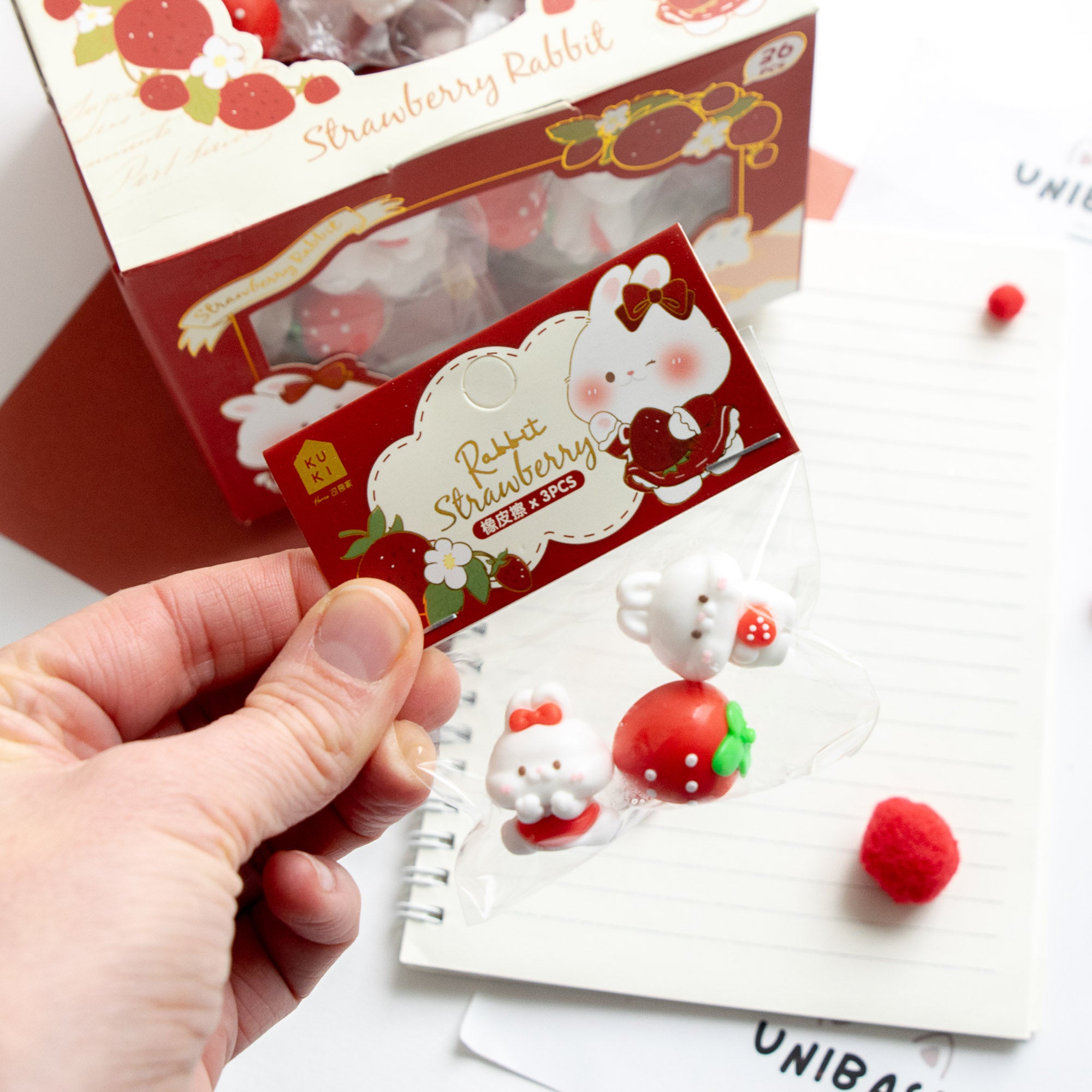 Mini Gommes Kawaii Lapin (x3)