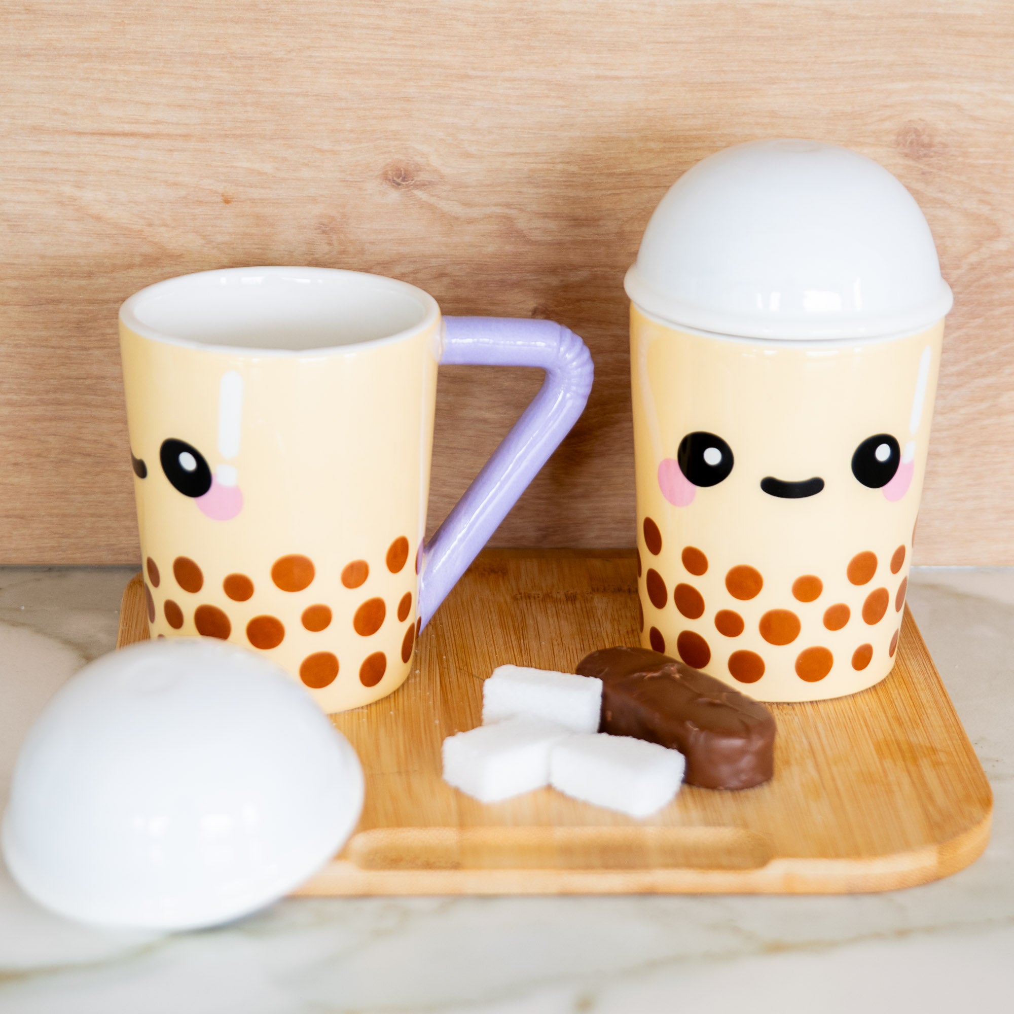 Mug avec Couvercle - Boba le Bubble Tea