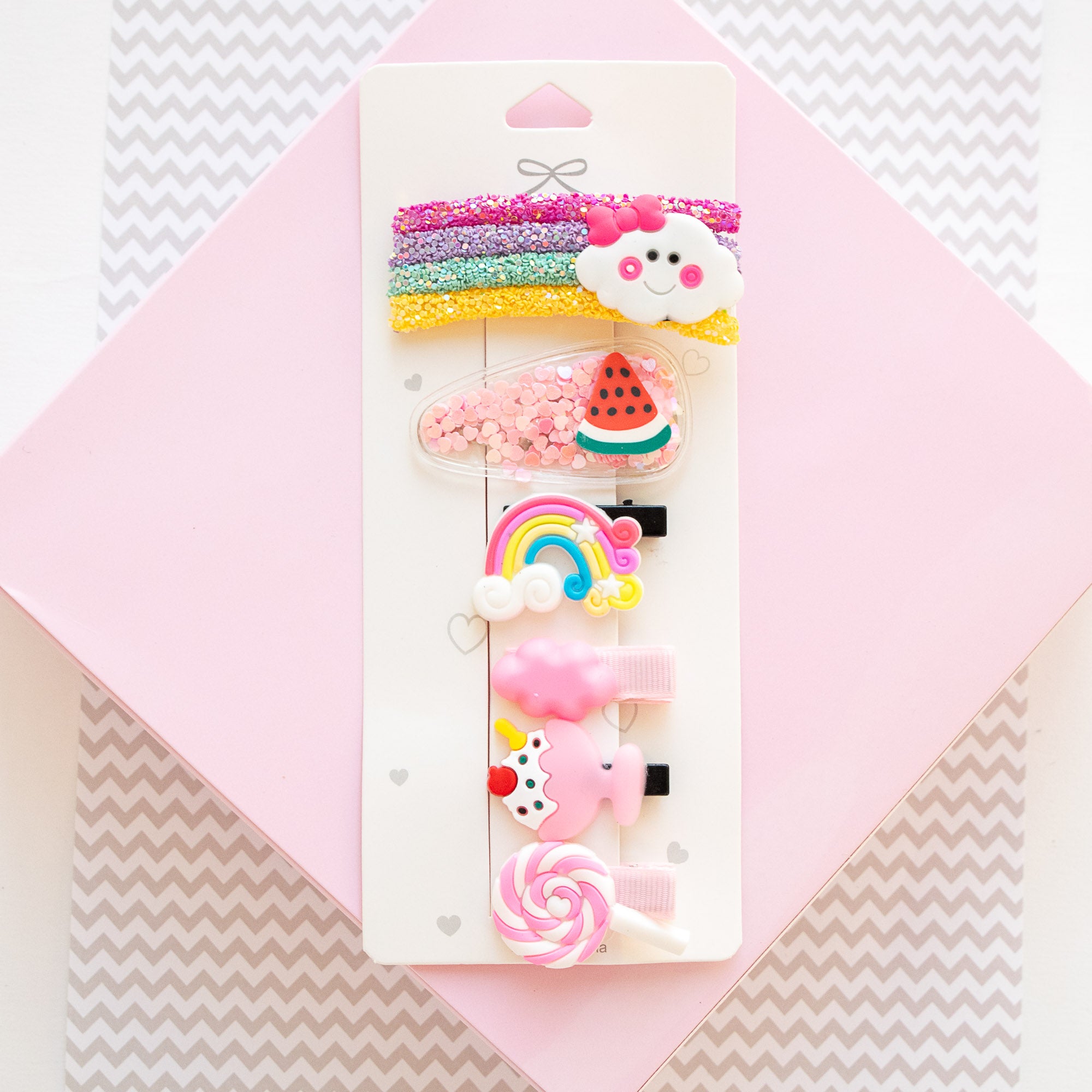 Pinces à cheveux Arc-en-ciel, nuage, glace & Pastèque