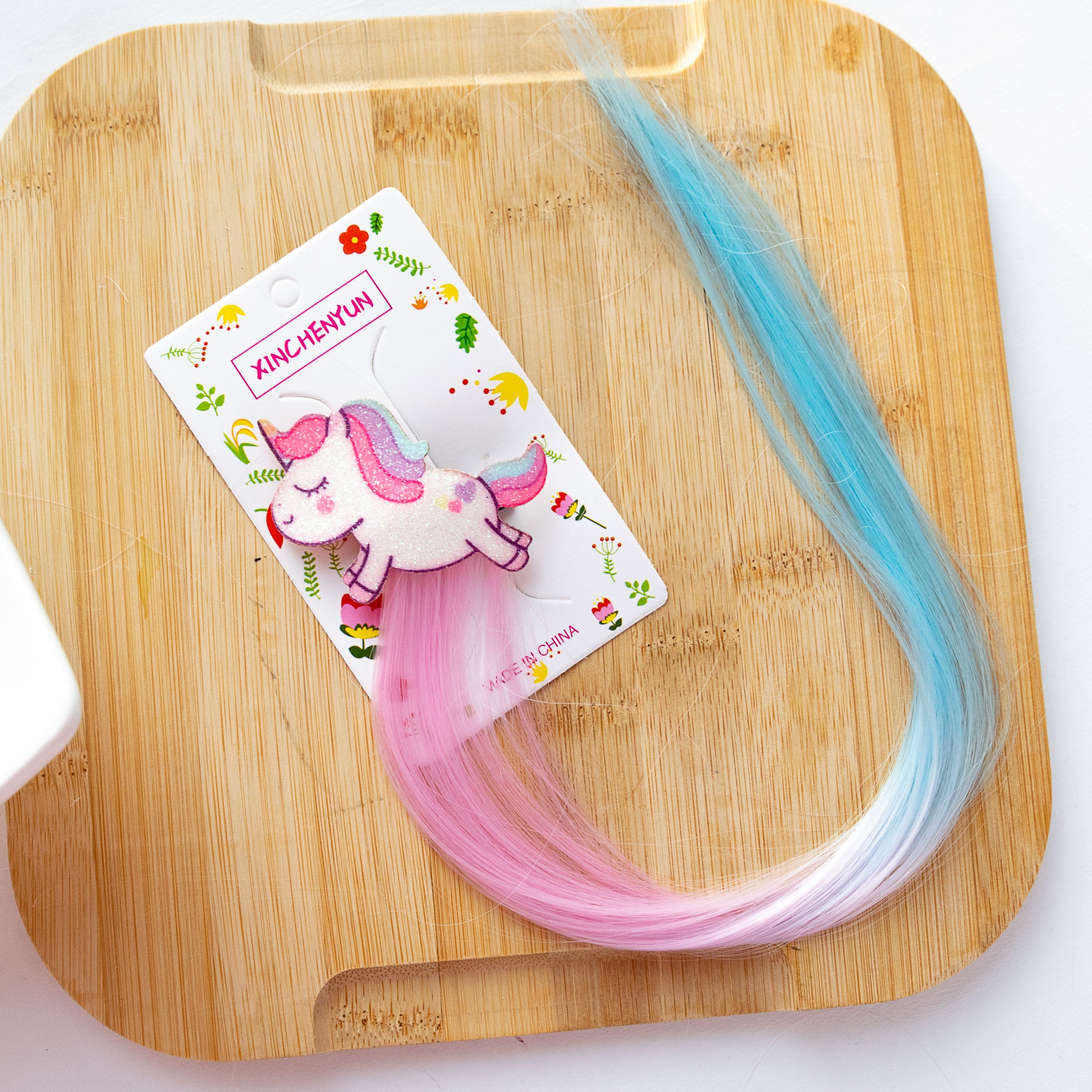 Pince à Cheveux Mèche Colorée Licorne au Galop