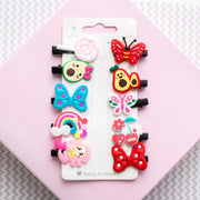 Pinces à cheveux Papillons, Noeuds & Fruits, 10 pièces