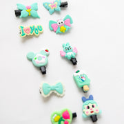 Pinces à cheveux Papillons, Lapins & Bonbons, 10 pièces