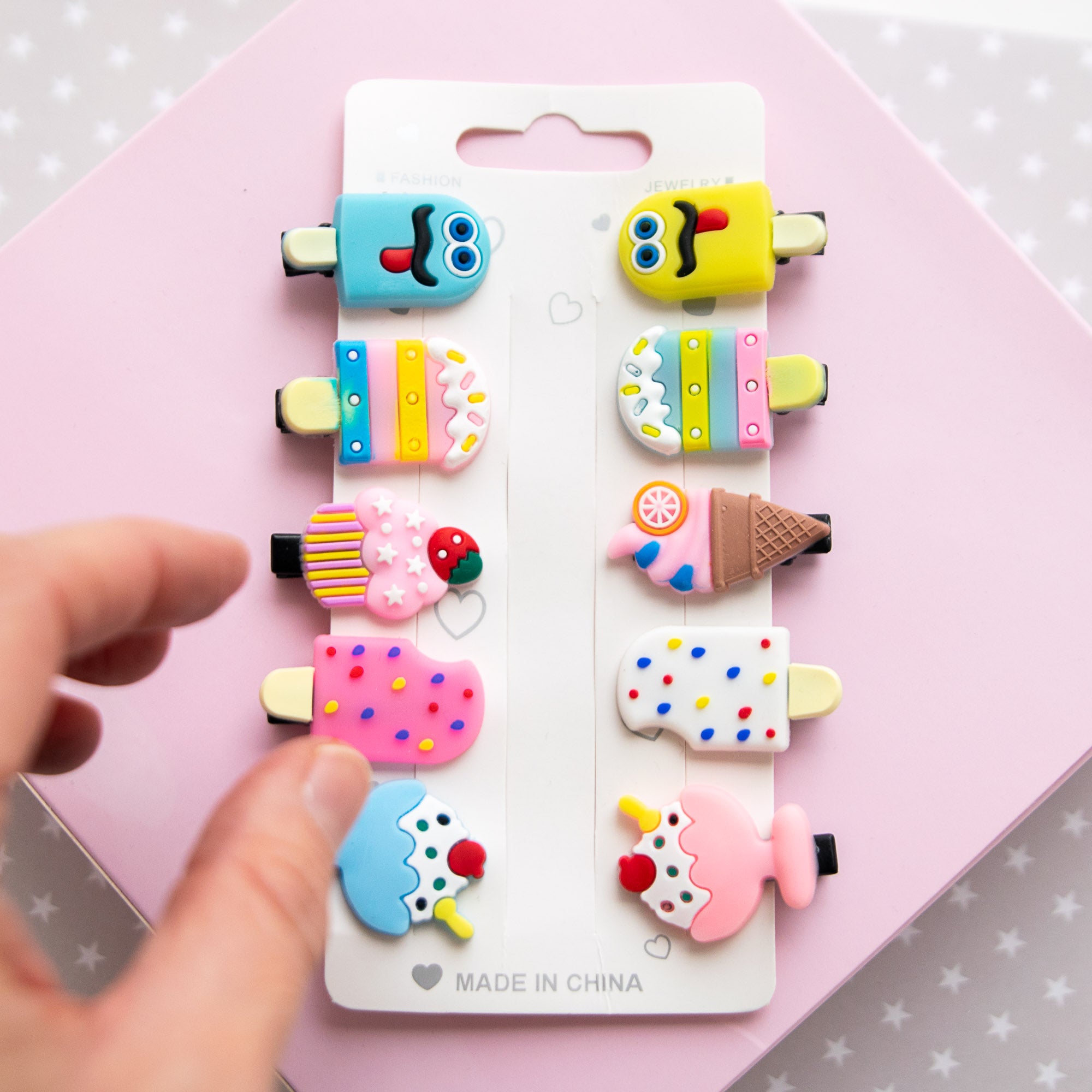 Pinces à cheveux Desserts Glacés, 10 pièces