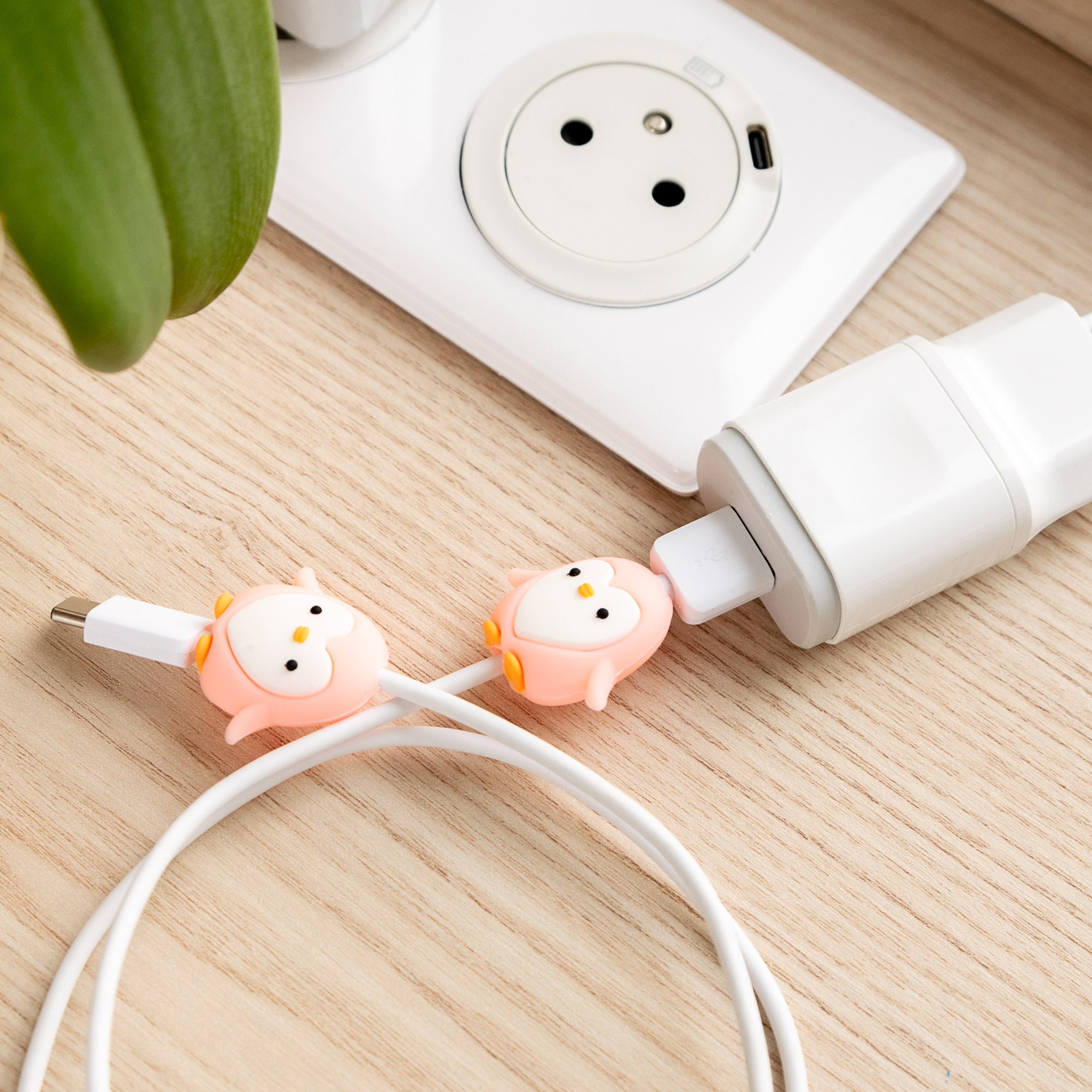 Protège-câble Kawaii USB Pingouin