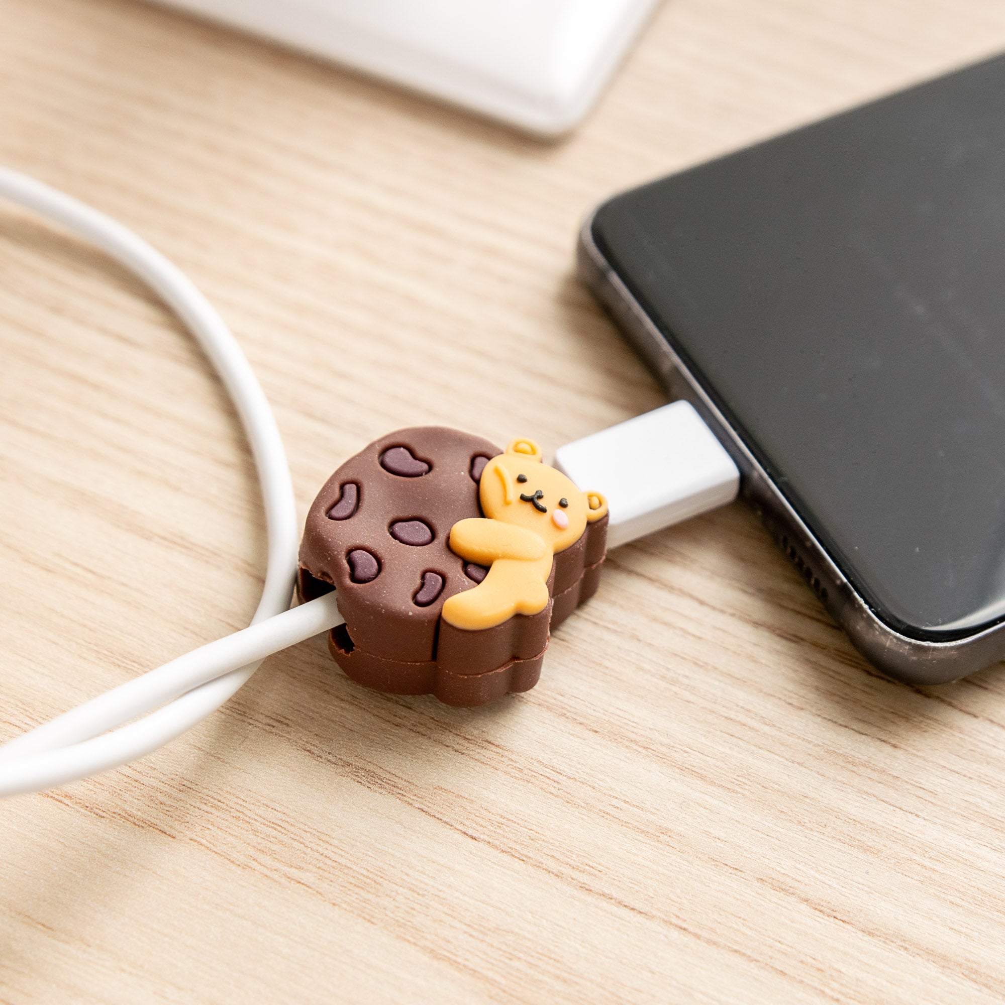 Protège-câble Kawaii USB Ourson & Biscuit