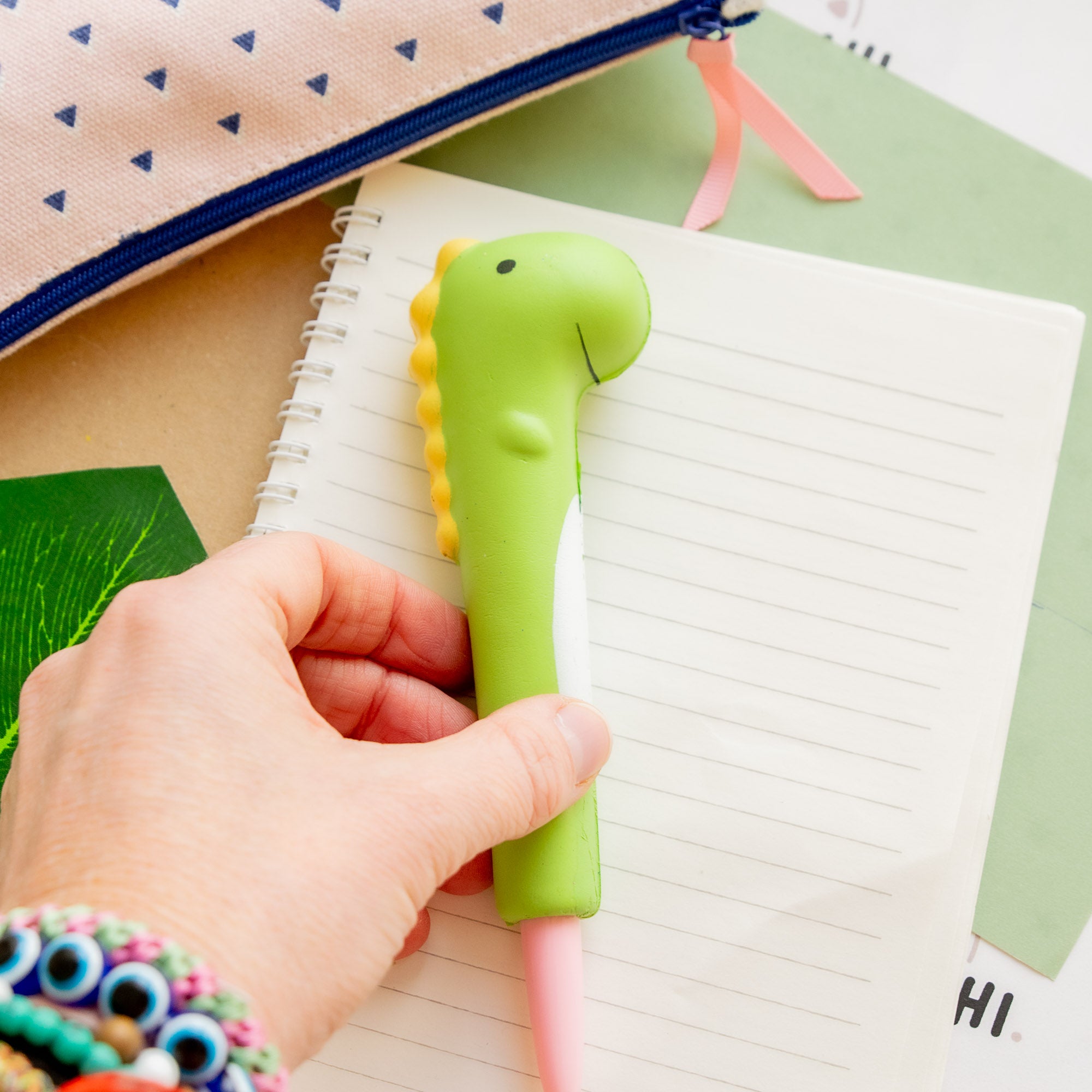 Stylo Squishy Anti-stress Dinosaure