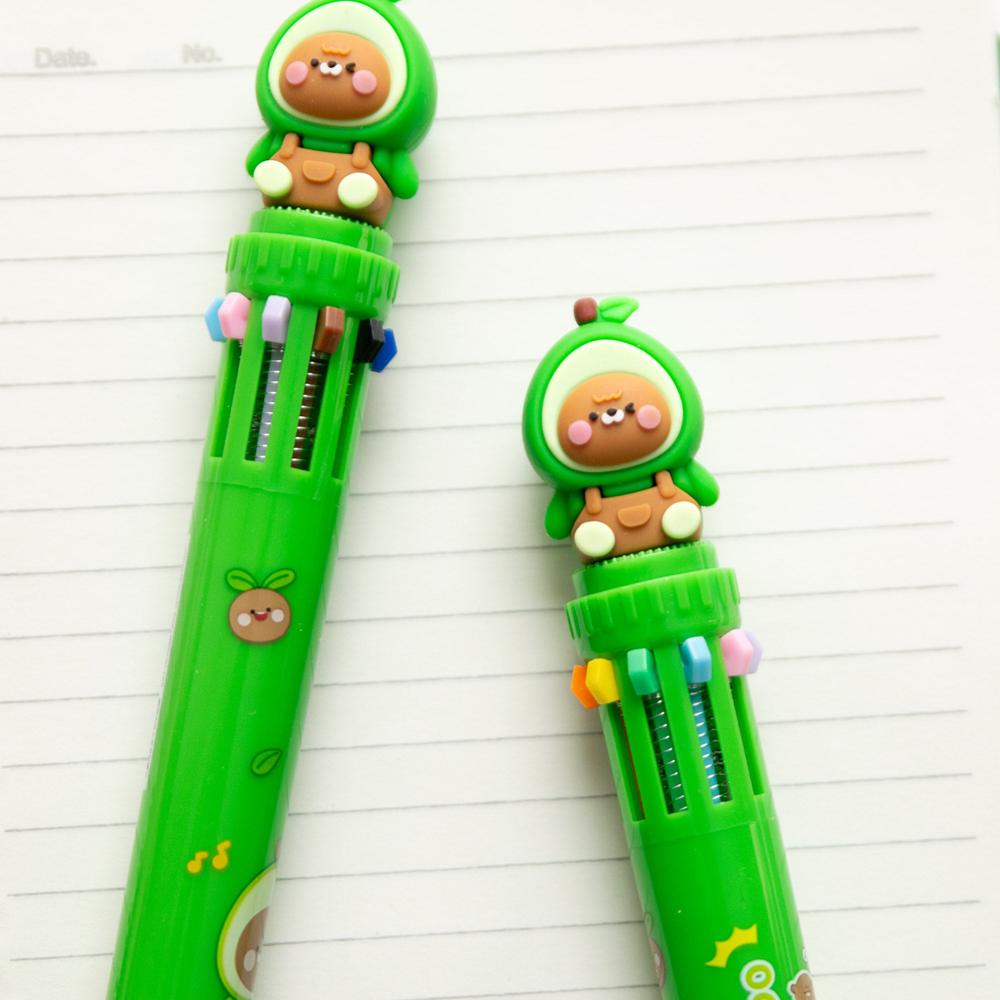 Stylo Kawaii 10 couleurs - Ourson Avocat