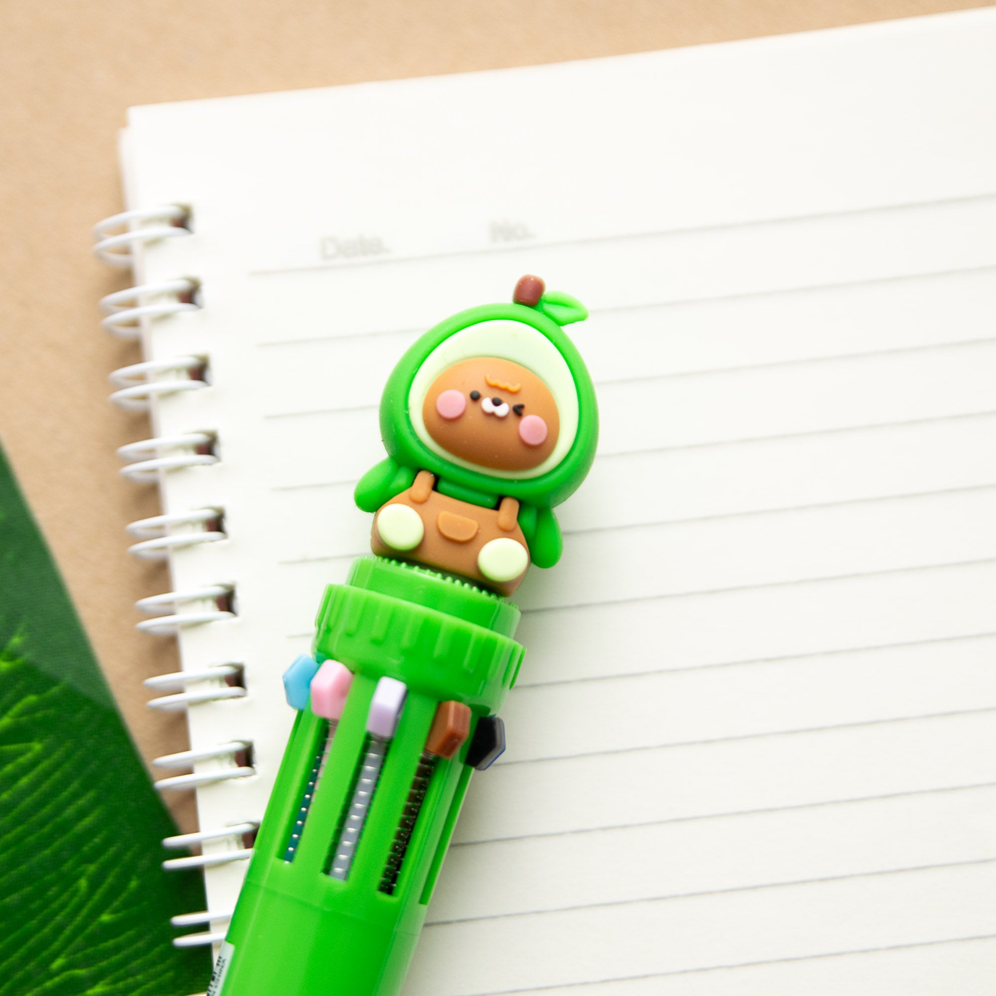 Stylo Kawaii 10 couleurs - Ourson Avocat