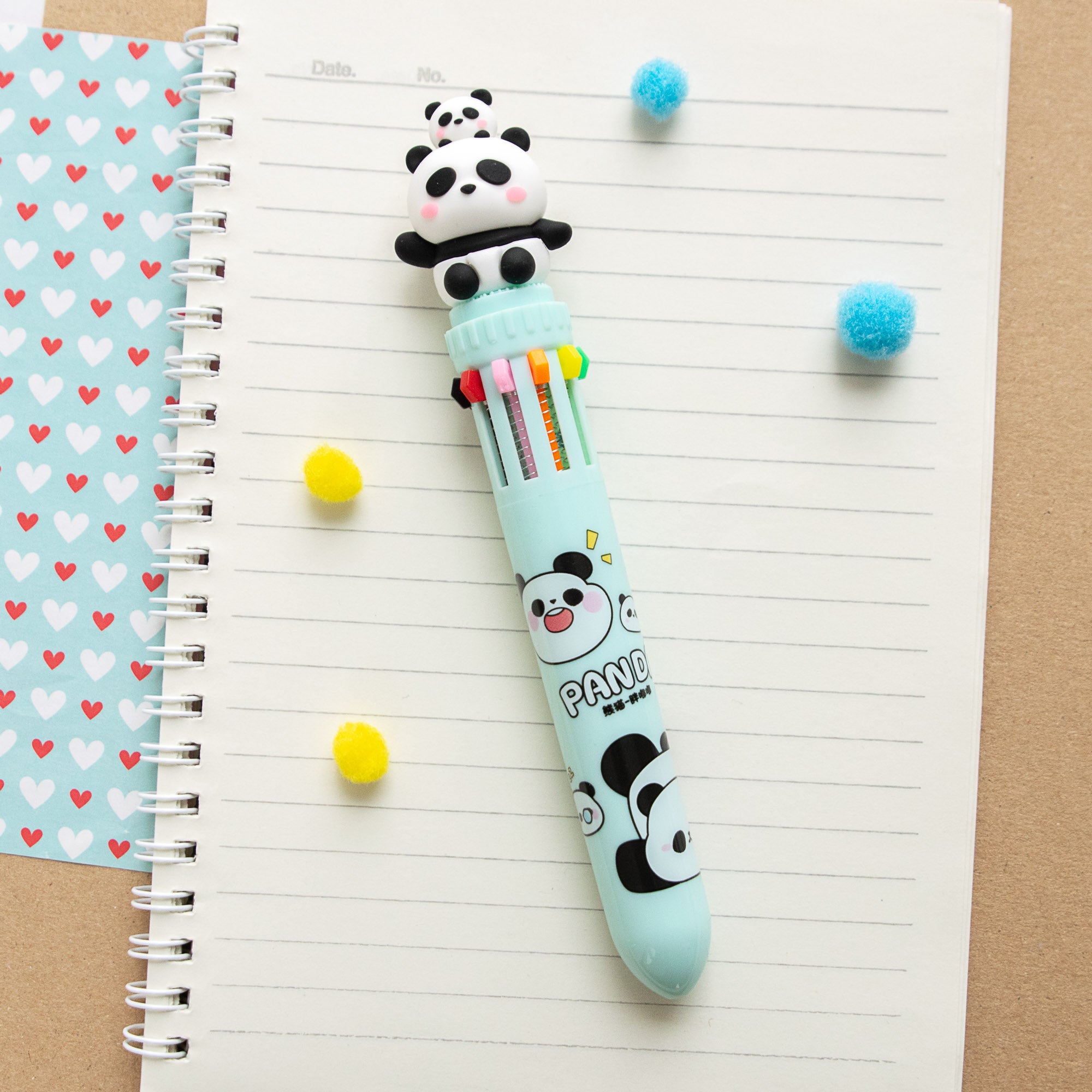 Stylo Kawaii 10 couleurs - Panda