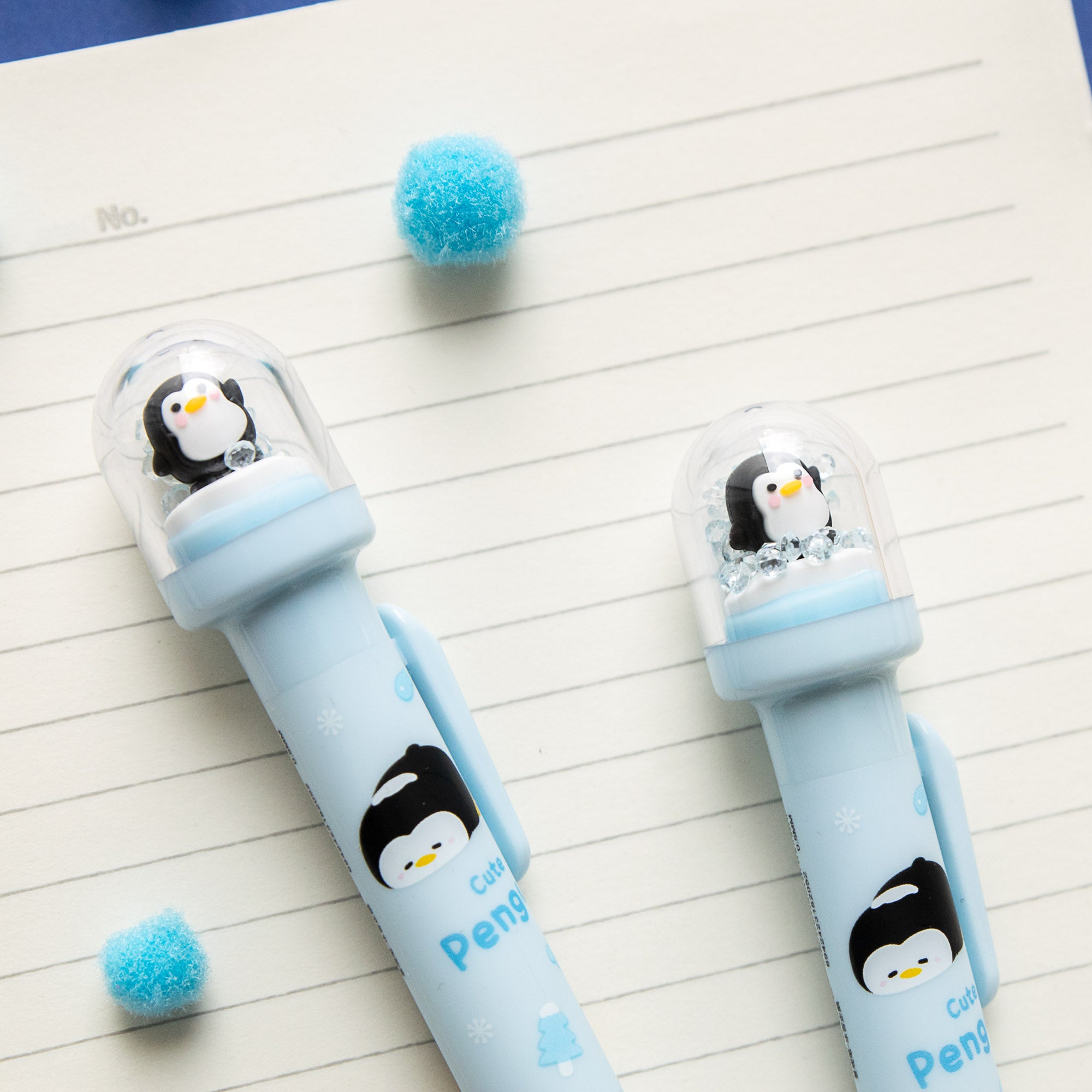 Stylo Kawaii Boule à neige – Pingouin