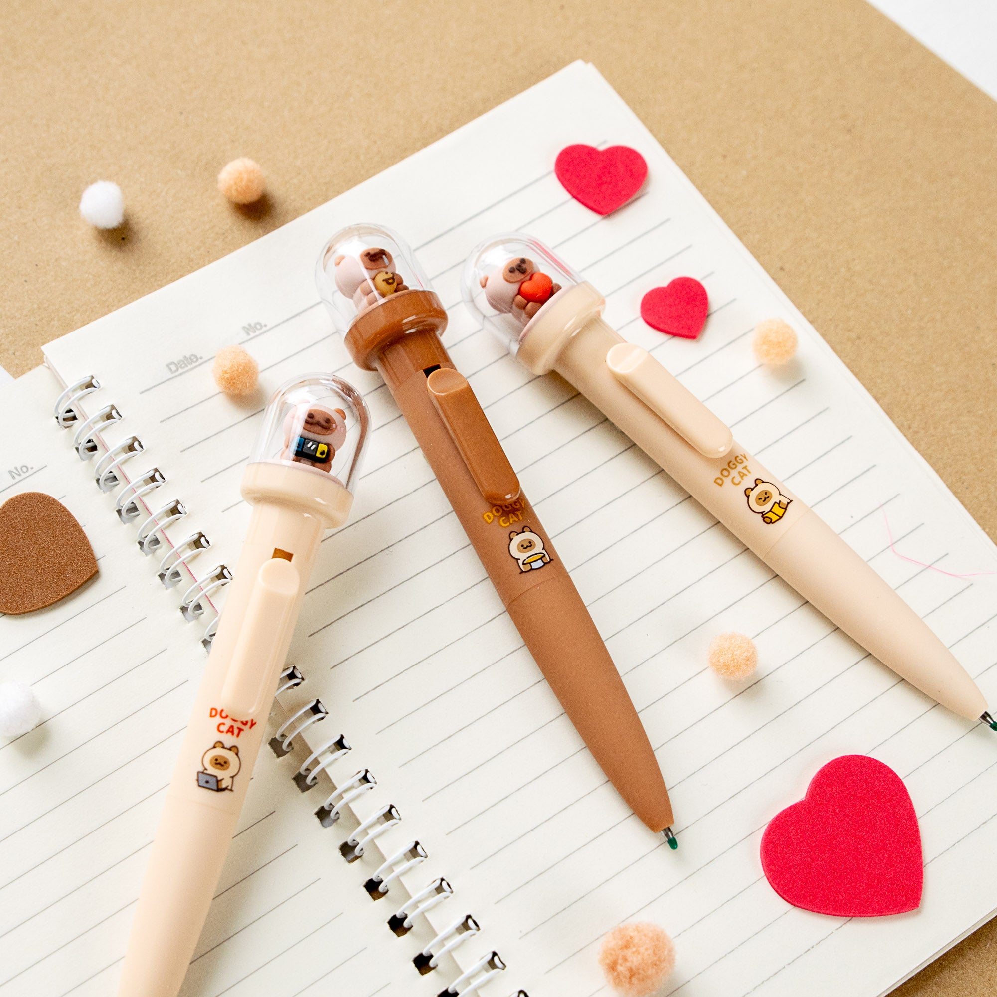 Stylo Kawaii Boule à neige – Doggy Cat