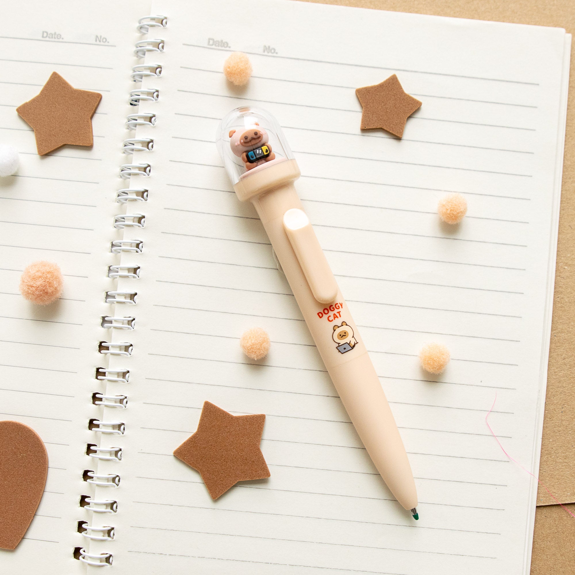 Stylo Kawaii Boule à neige – Doggy Cat
