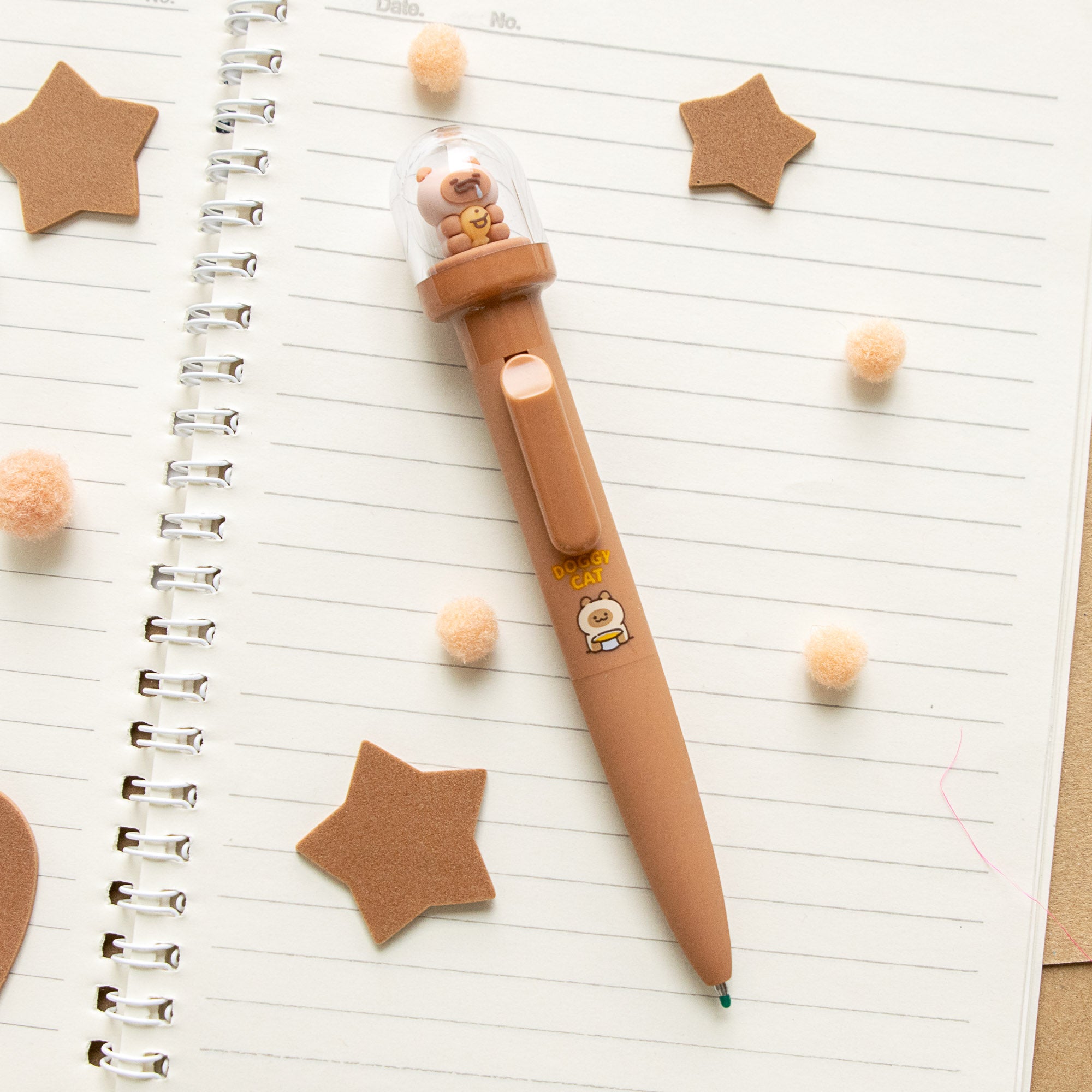 Stylo Kawaii Boule à neige – Doggy Cat